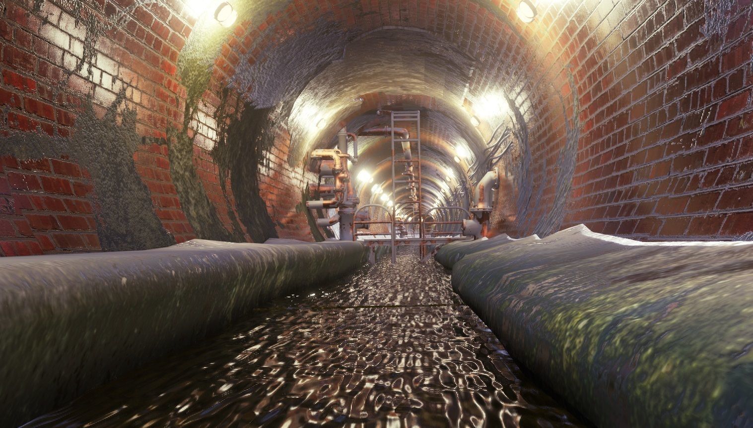 Sewer tunnel Low-poly 3D model_1