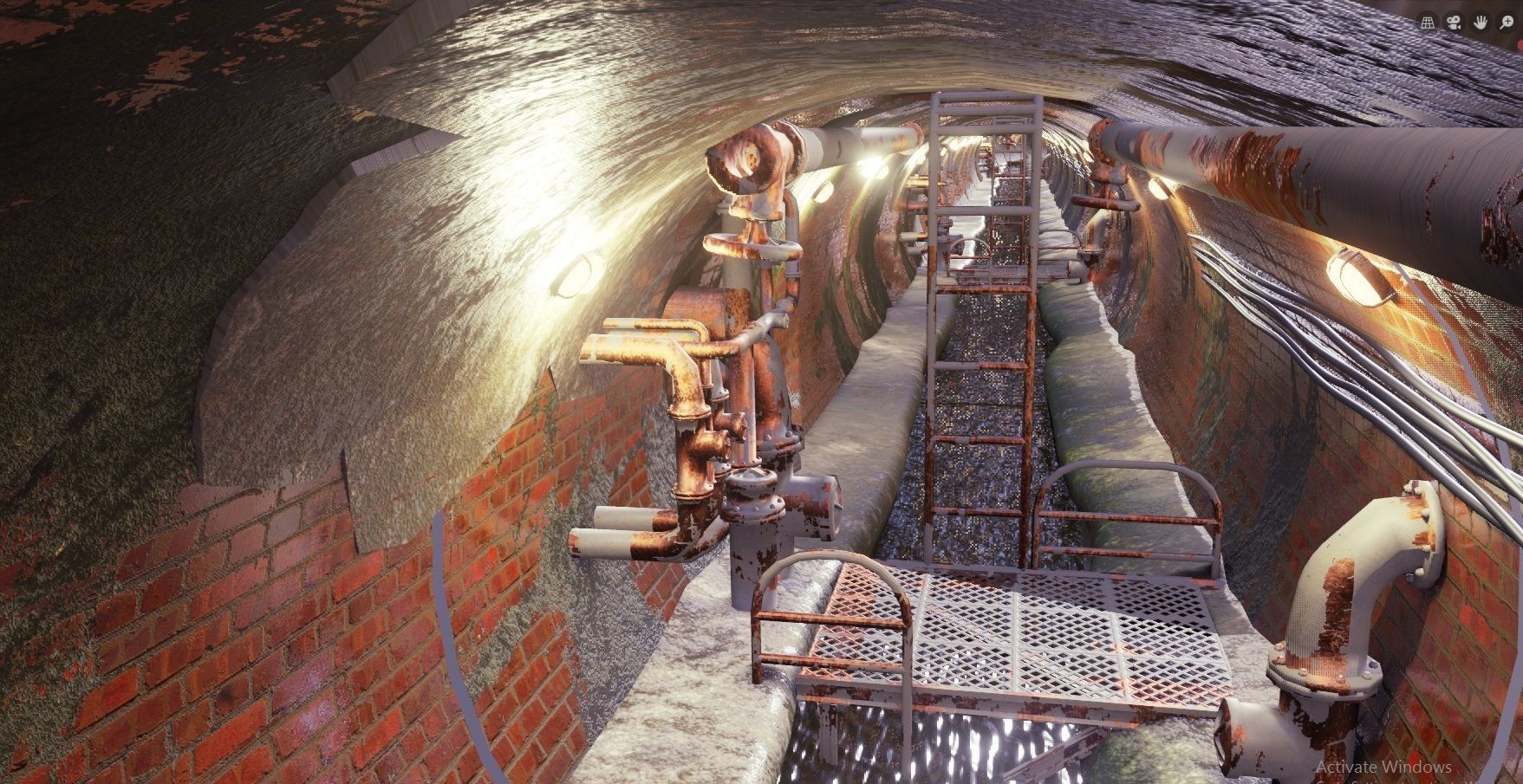 Sewer tunnel Low-poly 3D model_6