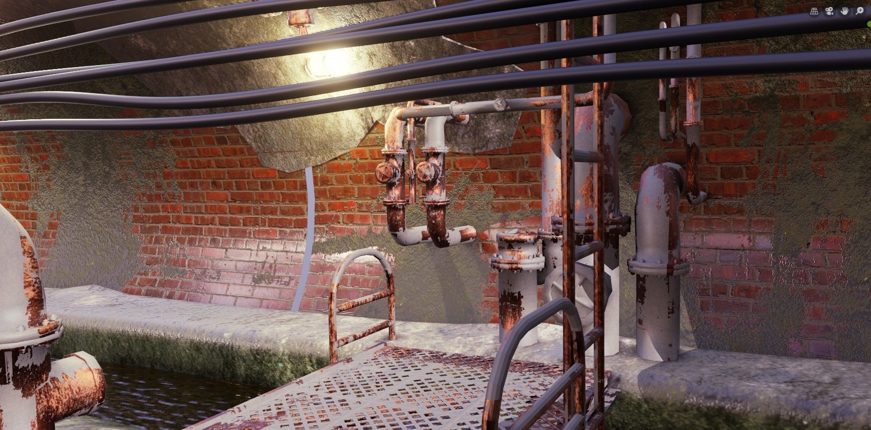 Sewer tunnel Low-poly 3D model_4