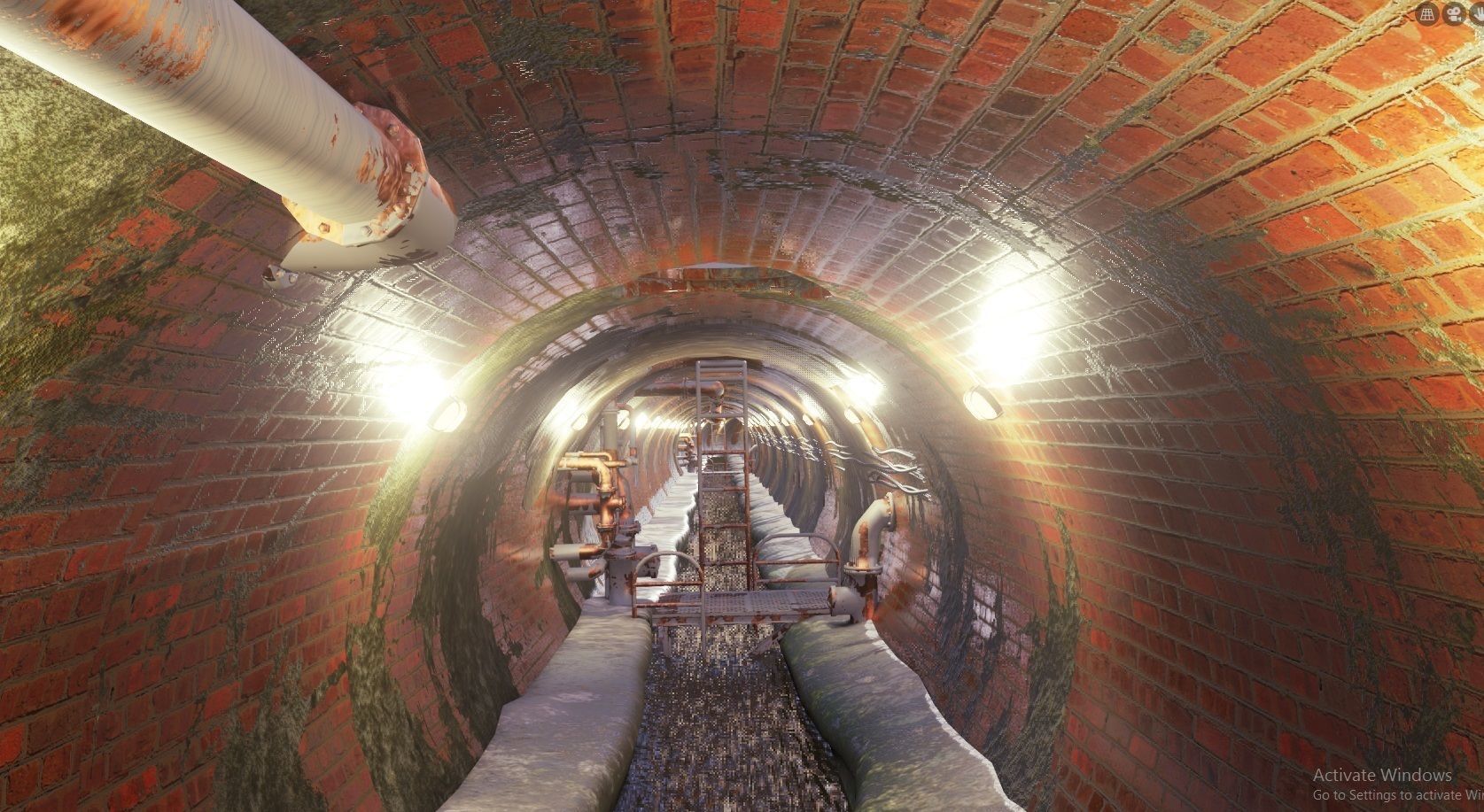 Sewer tunnel Low-poly 3D model_2