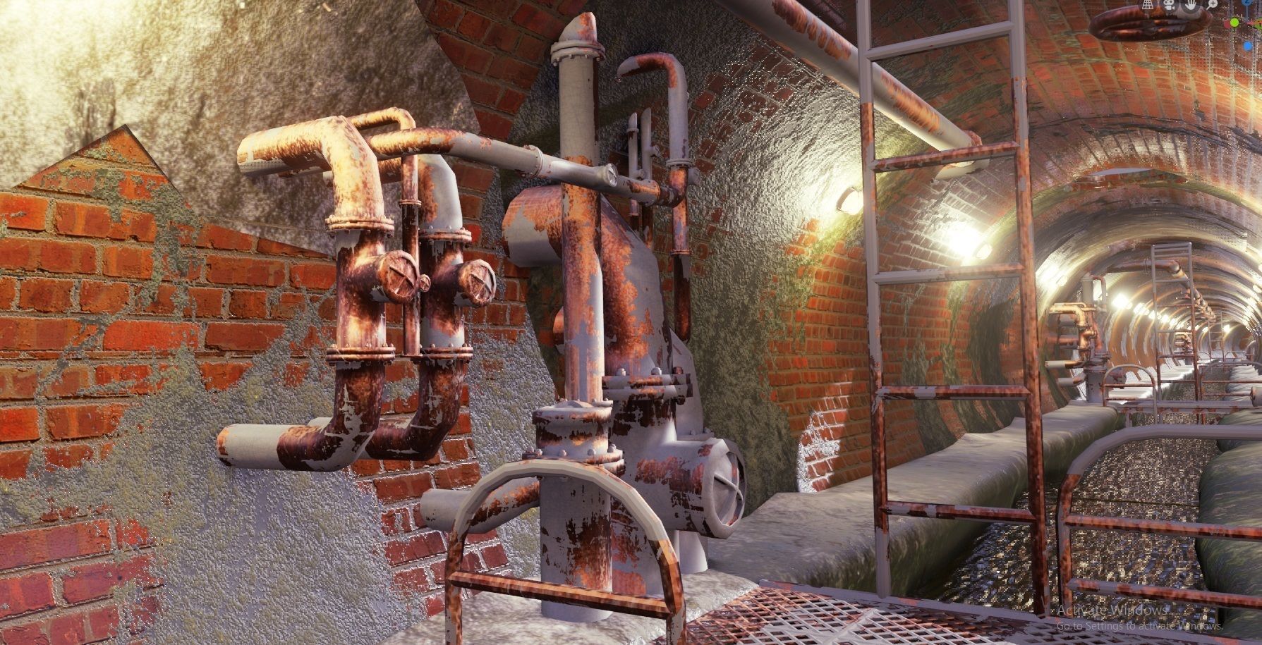 Sewer tunnel Low-poly 3D model_5