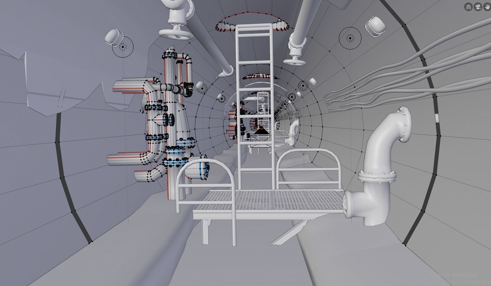 Sewer tunnel Low-poly 3D model_8