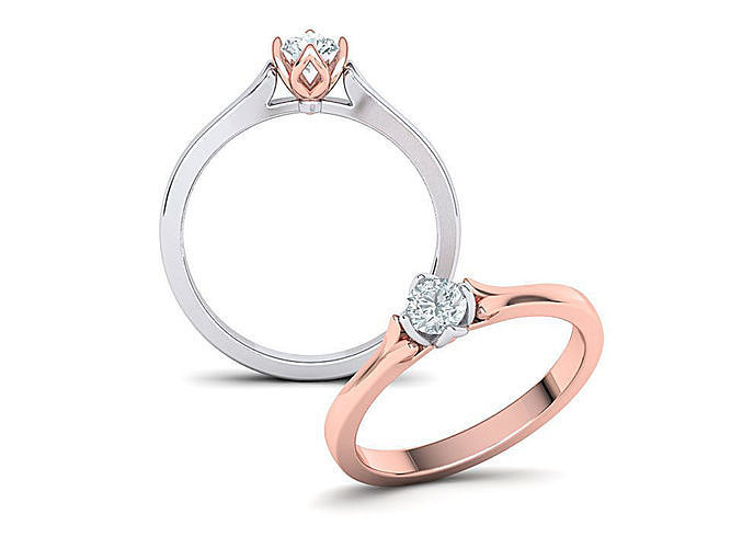 4claws Solitaire Engagement ring Classic design ring 3D print model