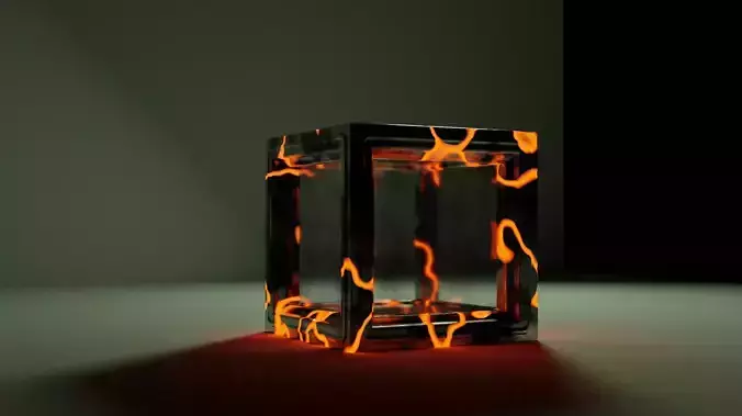 Sci-fi Container with lava fissure