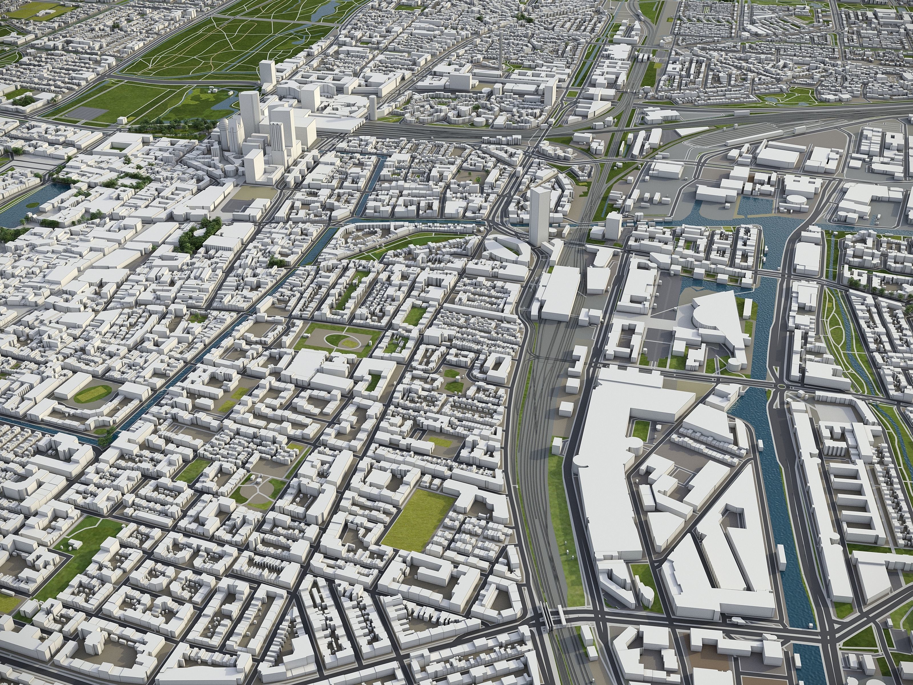 South Holland - full region Low-poly 3D model_7