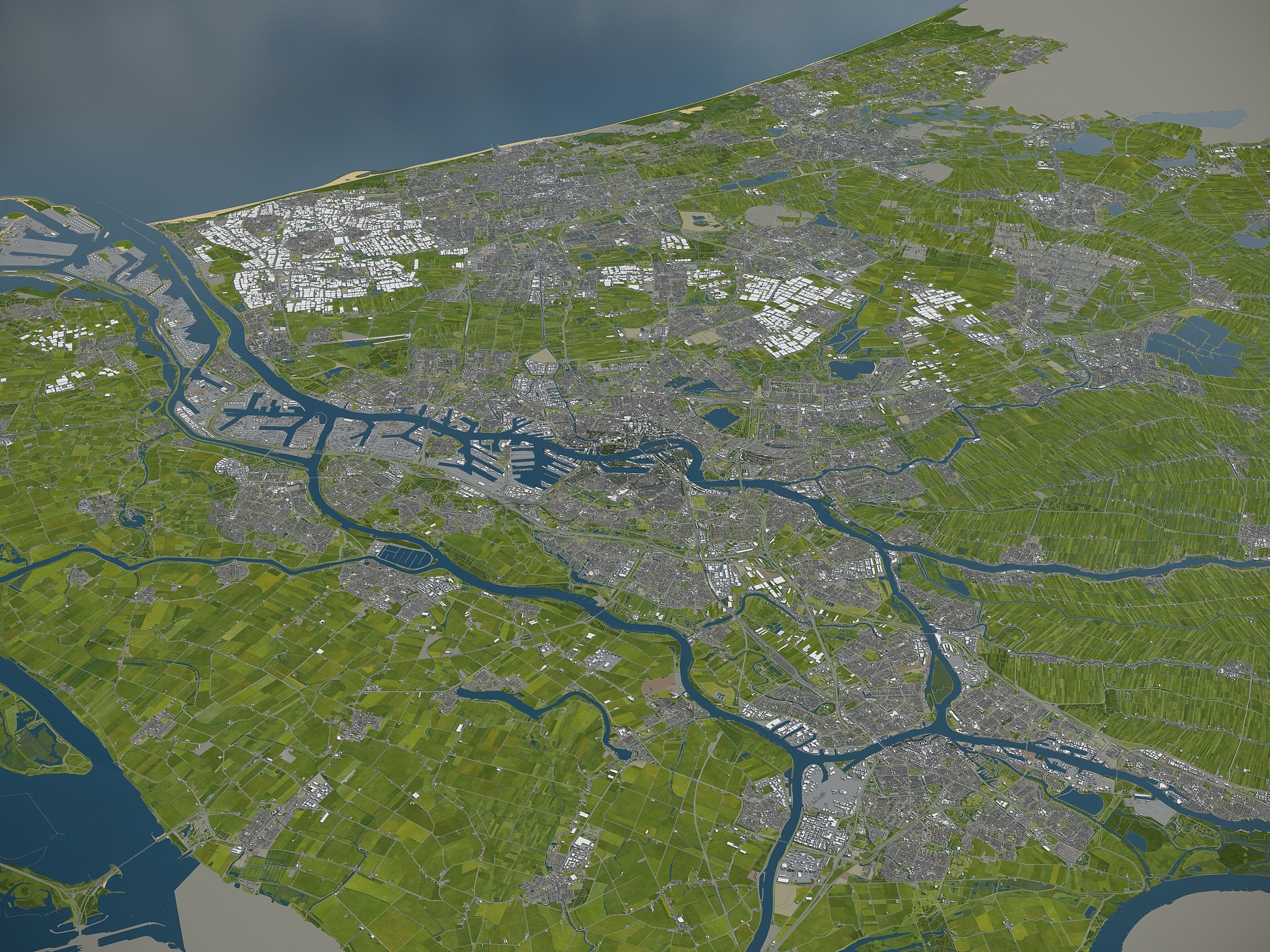 South Holland - full region Low-poly 3D model_22