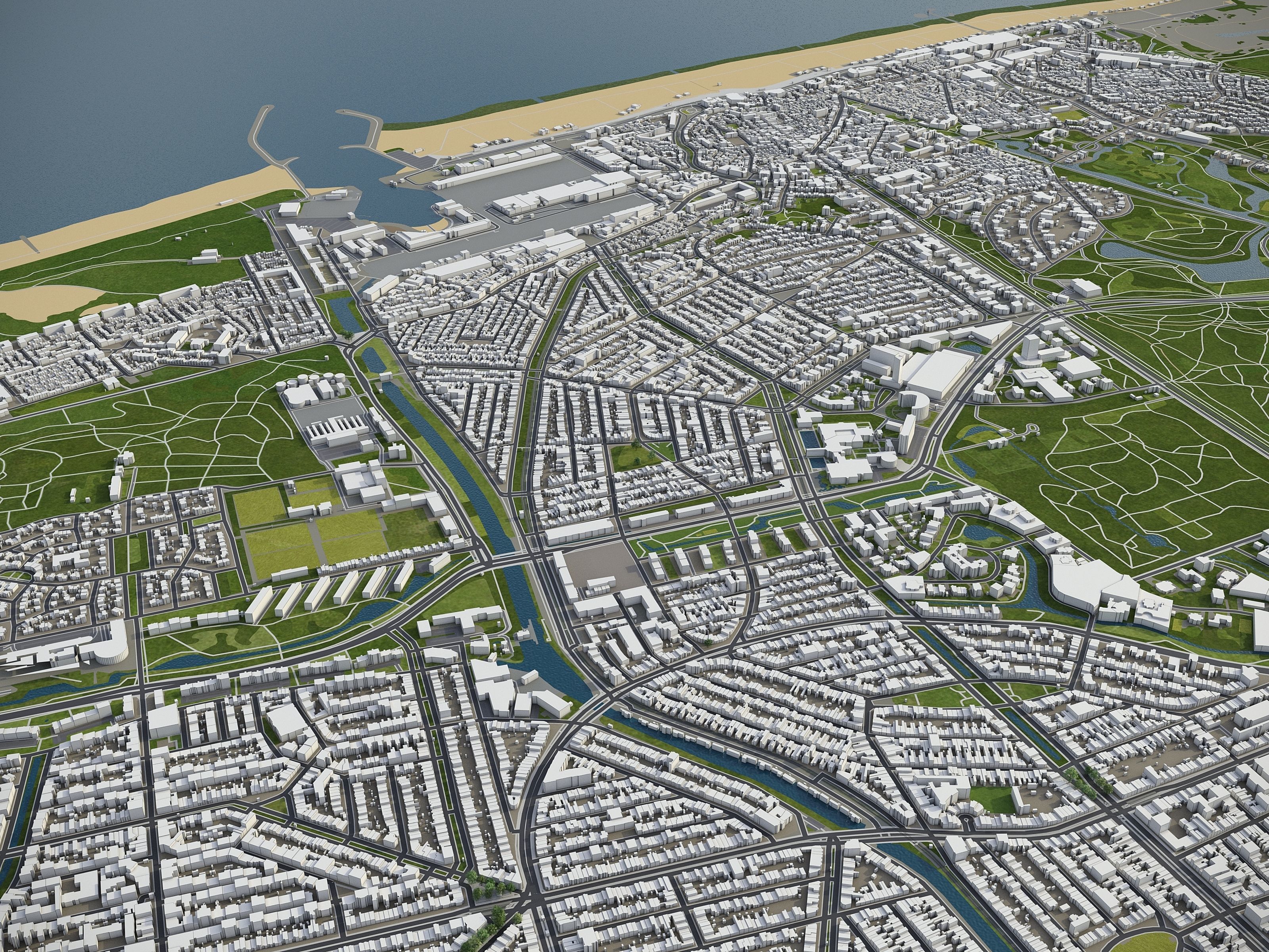 South Holland - full region Low-poly 3D model_6