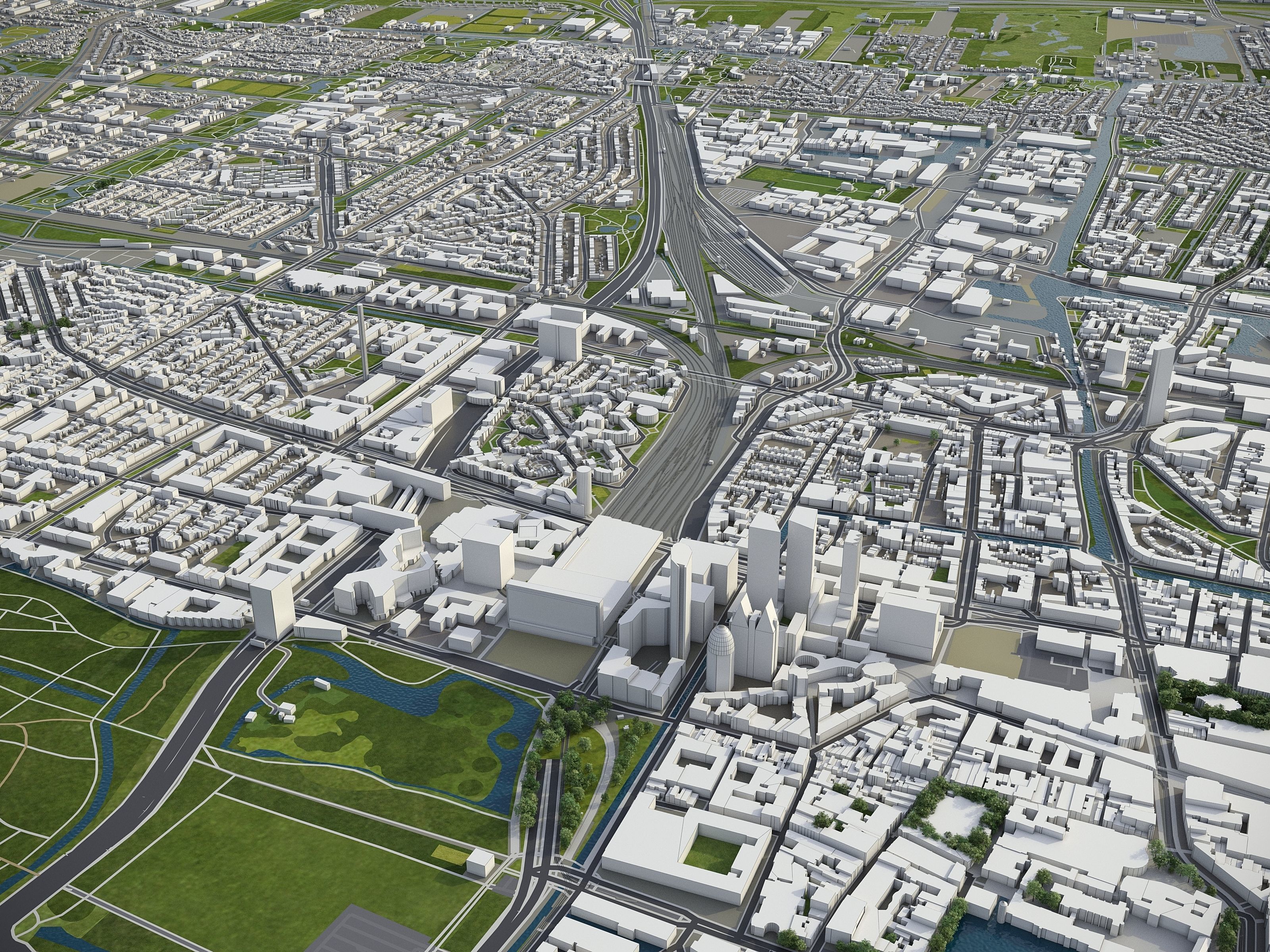 South Holland - full region Low-poly 3D model_4