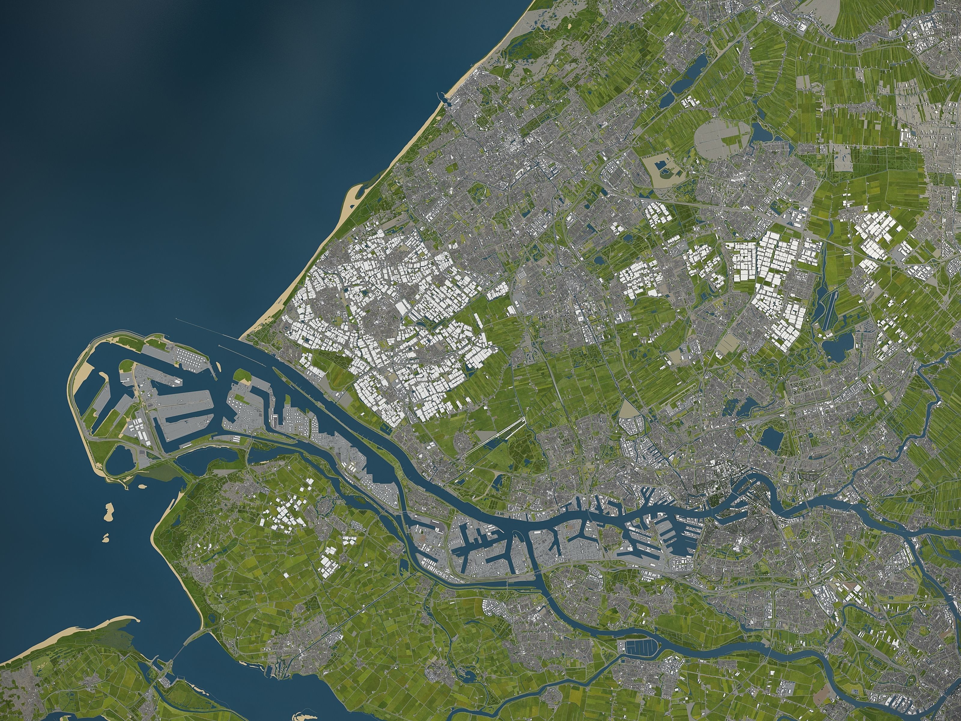 South Holland - full region Low-poly 3D model_21