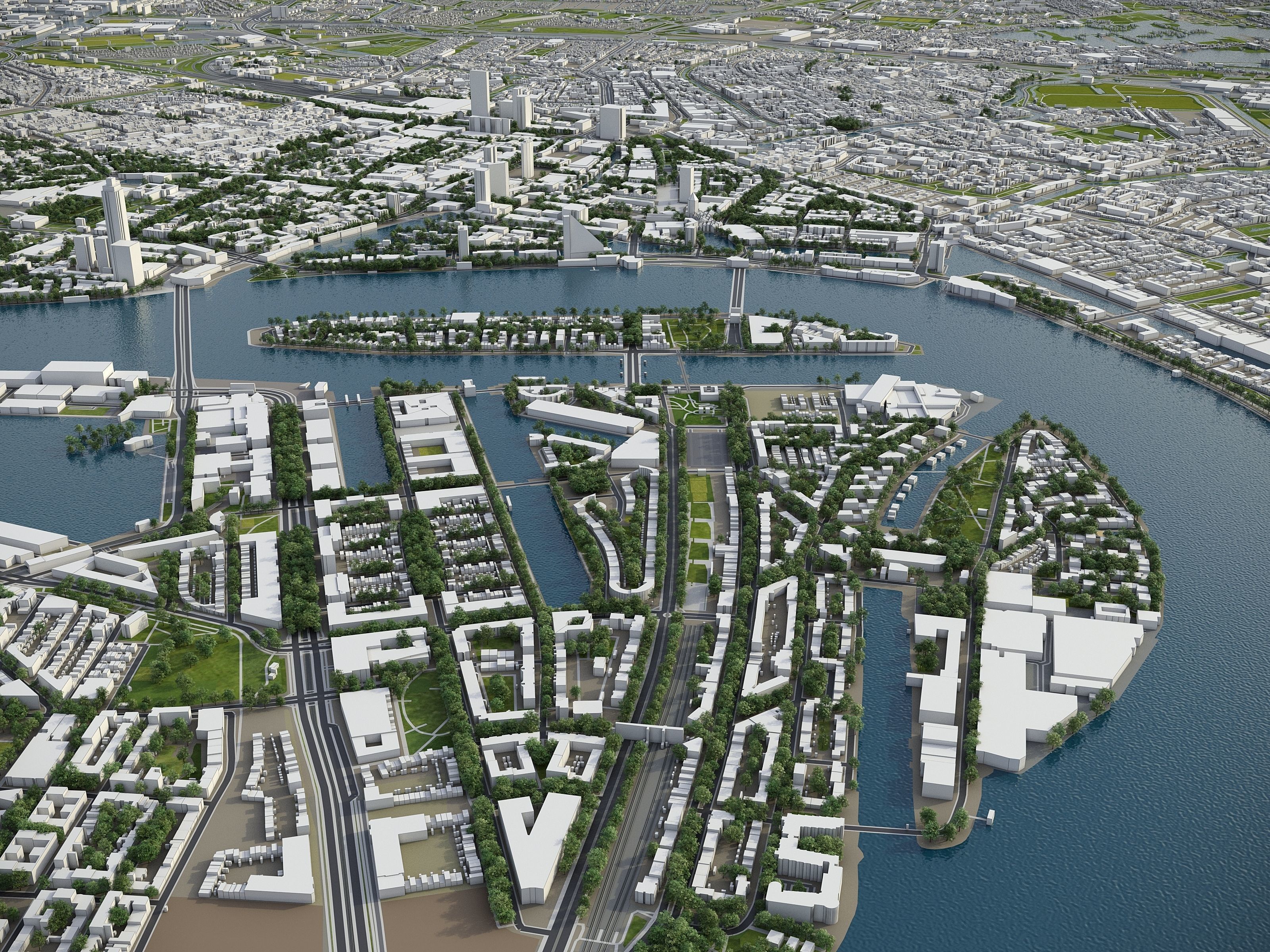 South Holland - full region Low-poly 3D model_18