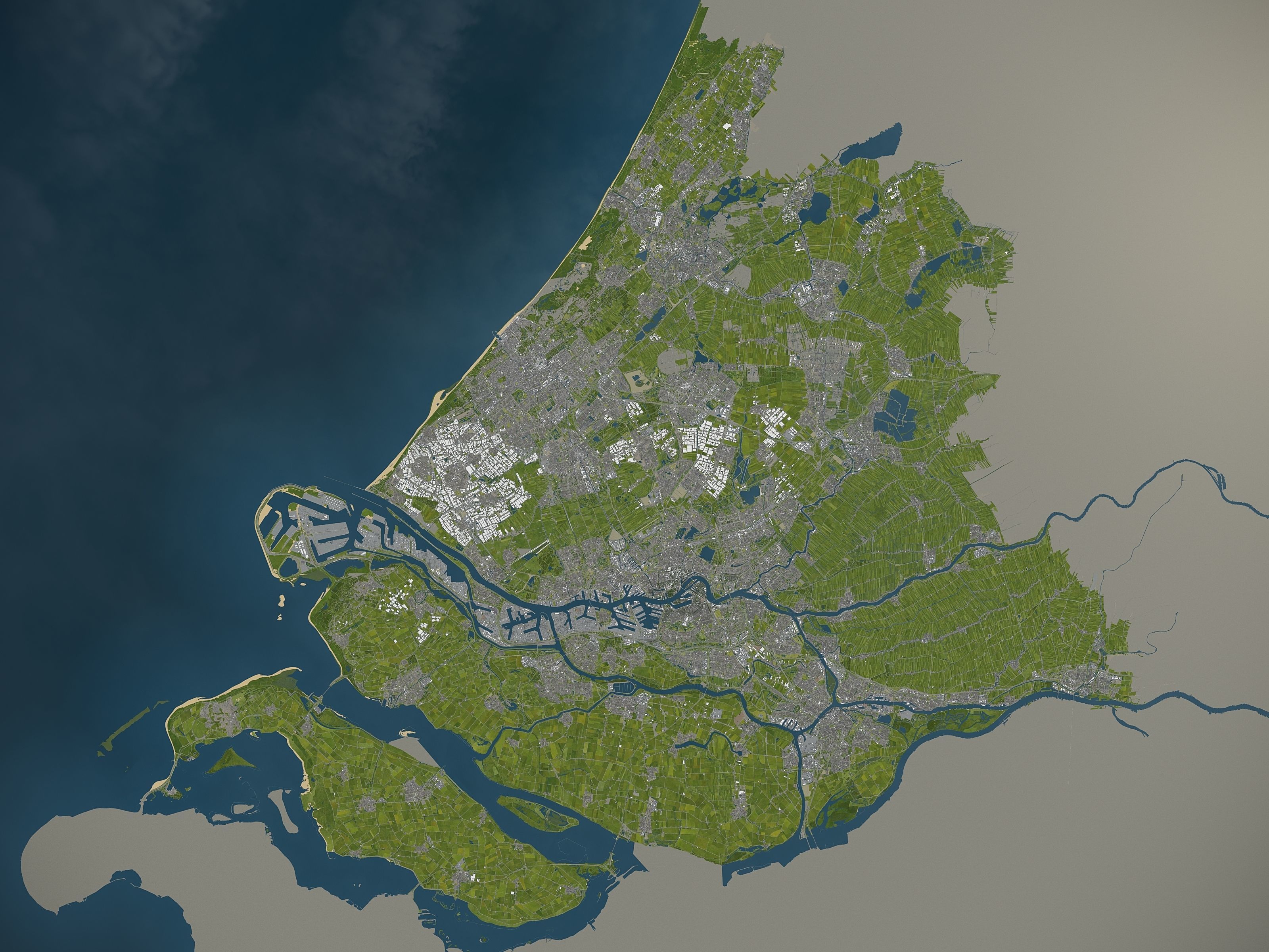 South Holland - full region Low-poly 3D model_19