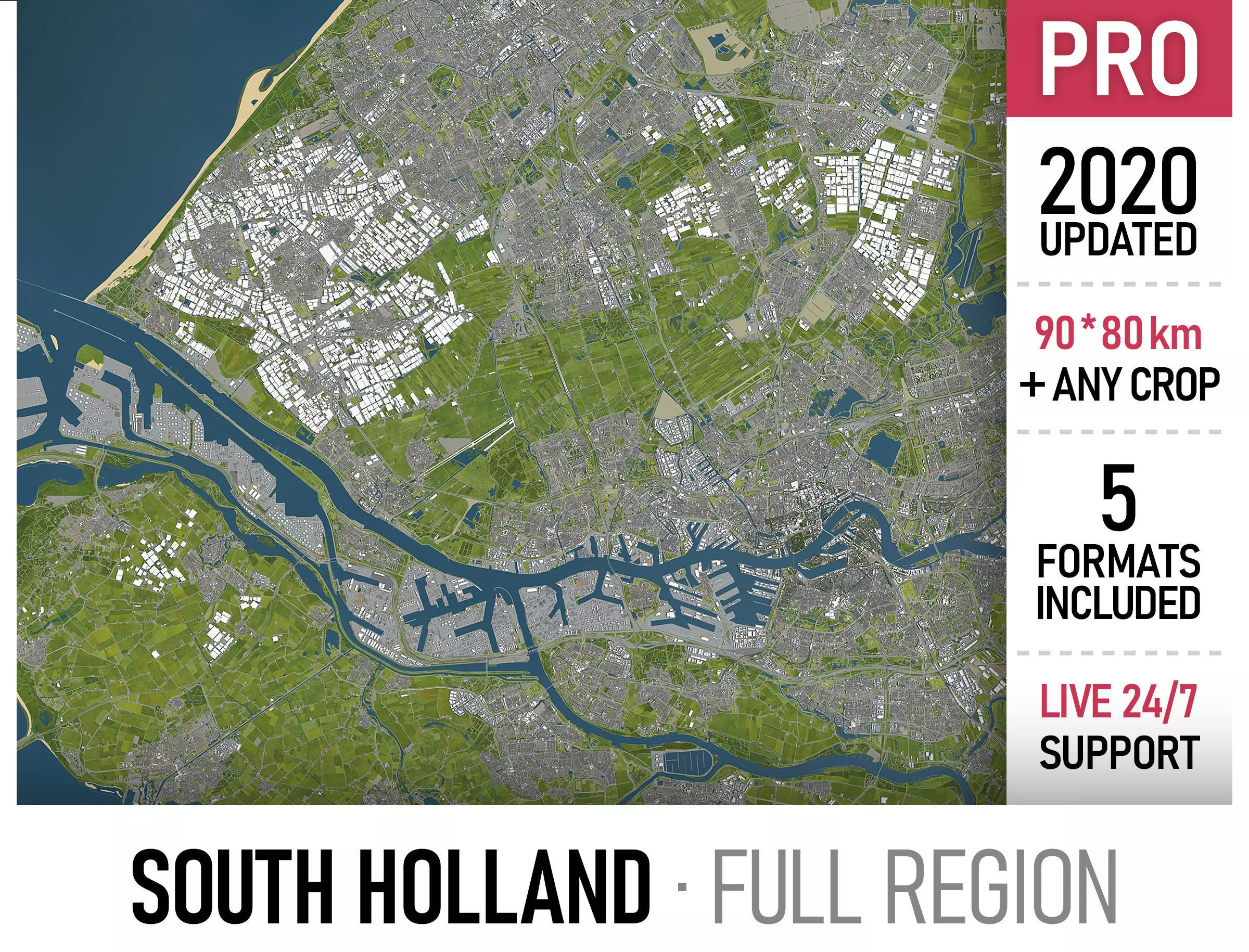 South Holland - full region Low-poly 3D model_0