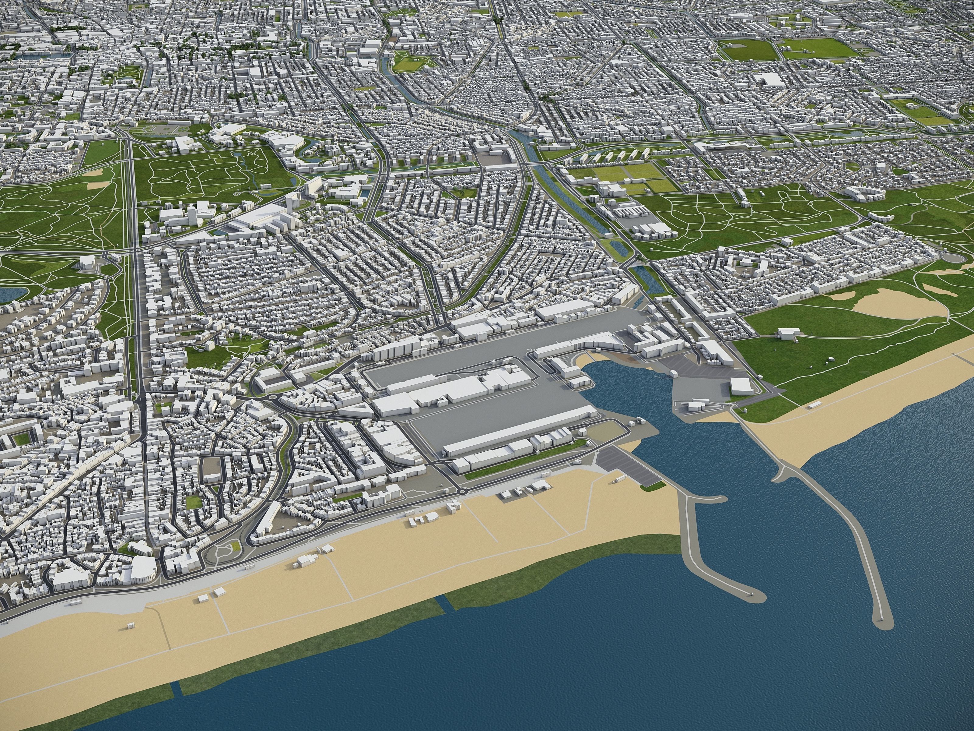 South Holland - full region Low-poly 3D model_3
