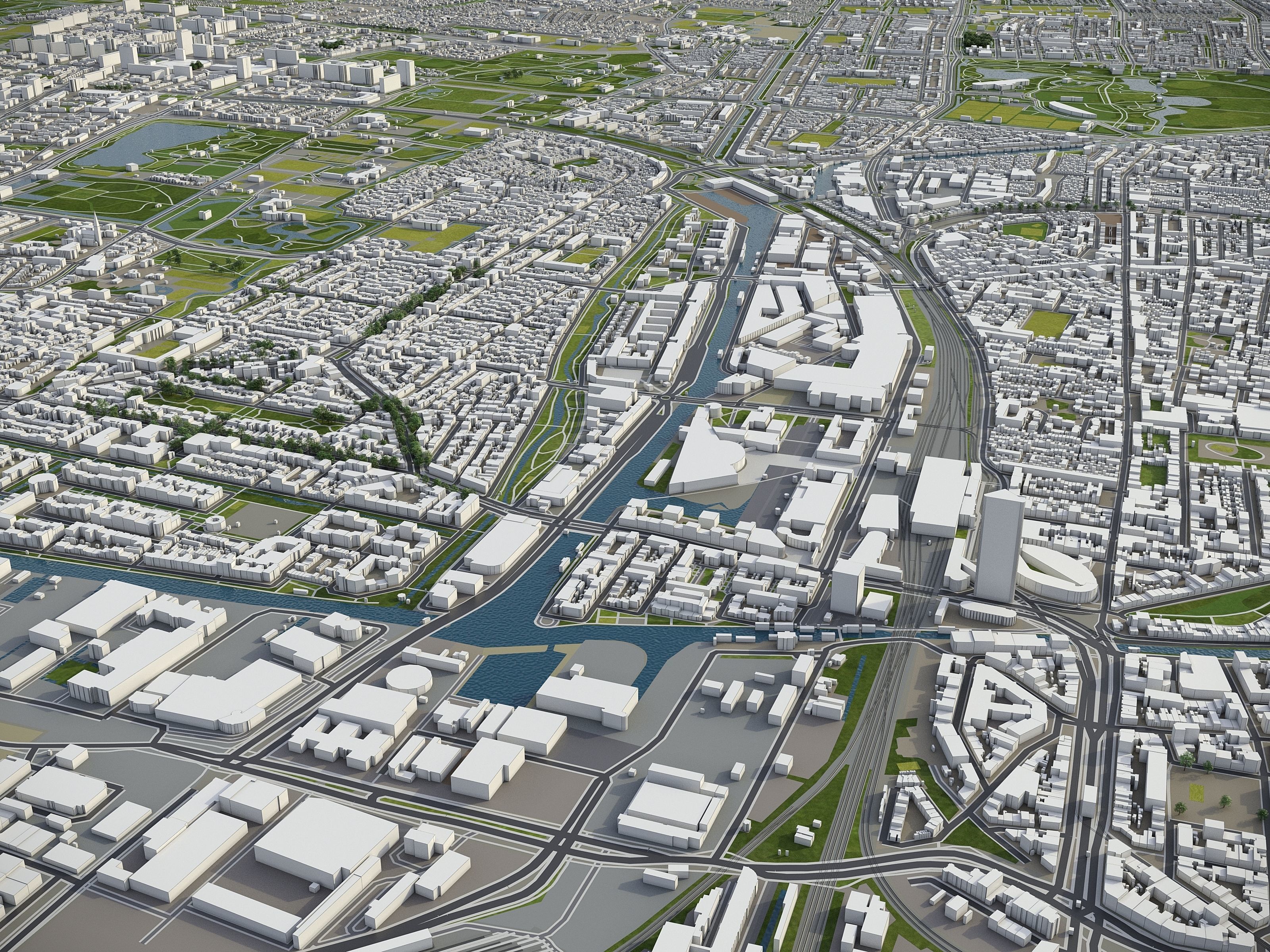 South Holland - full region Low-poly 3D model_5