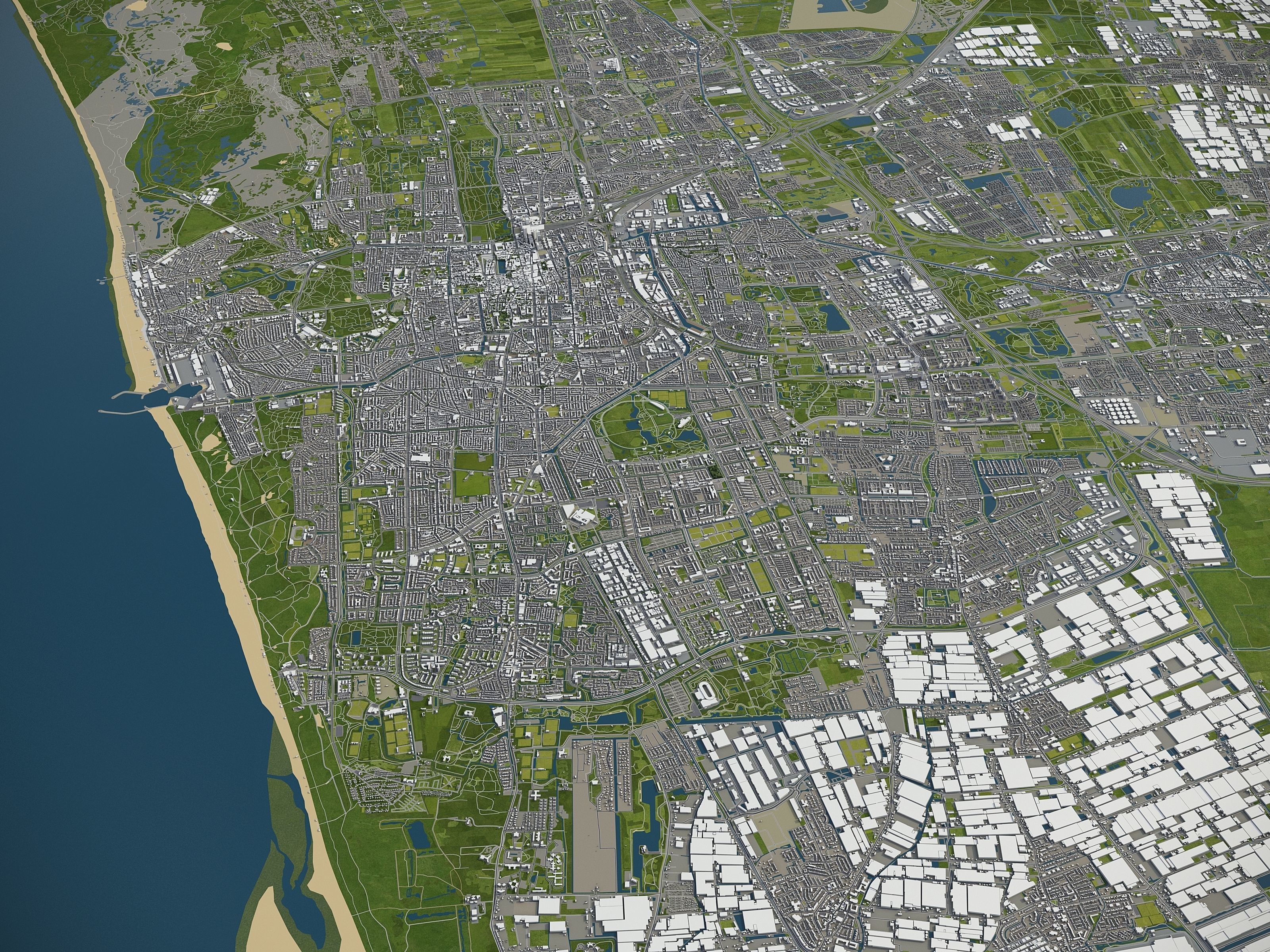 South Holland - full region Low-poly 3D model_2