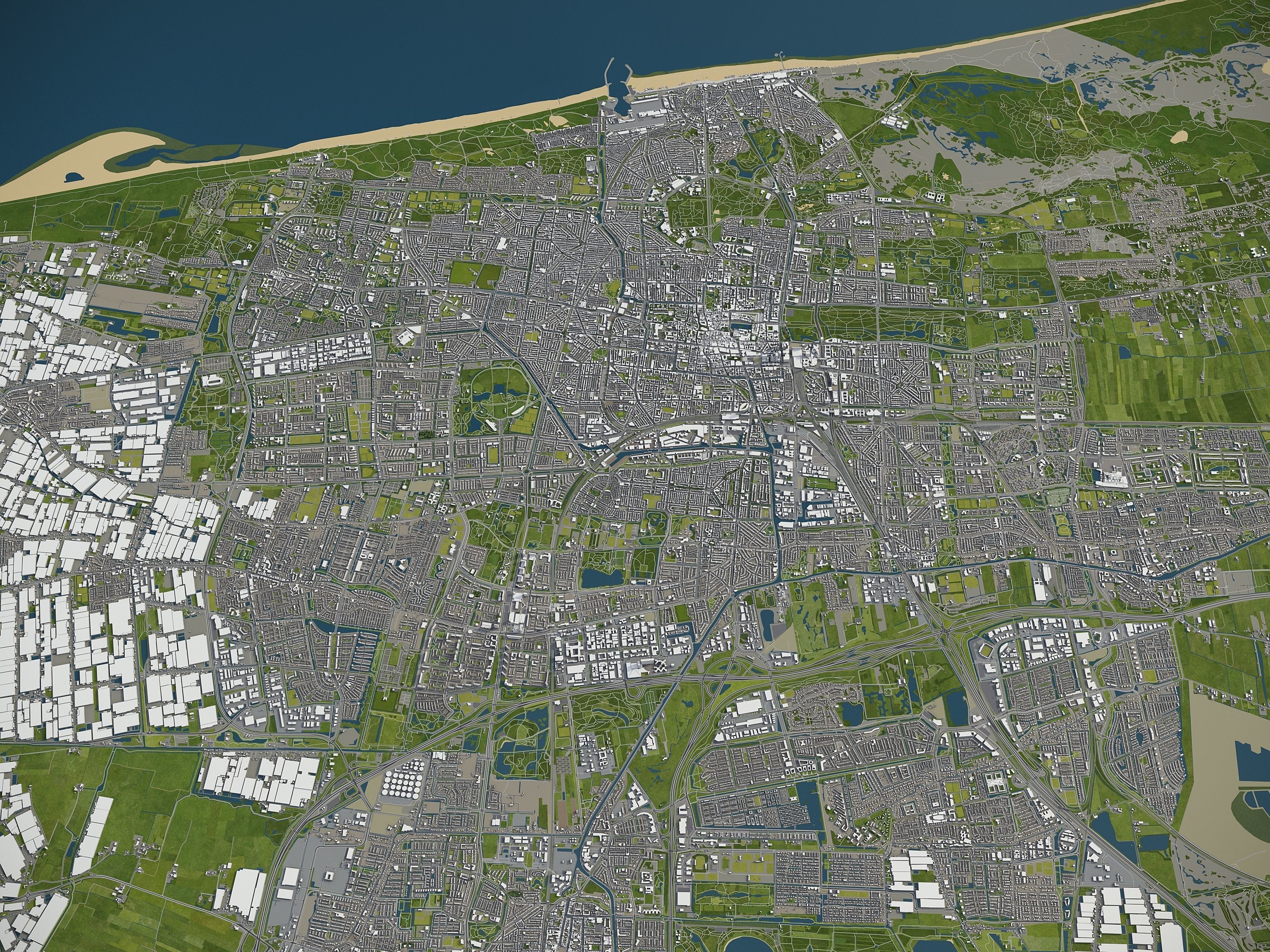 South Holland - full region Low-poly 3D model_1