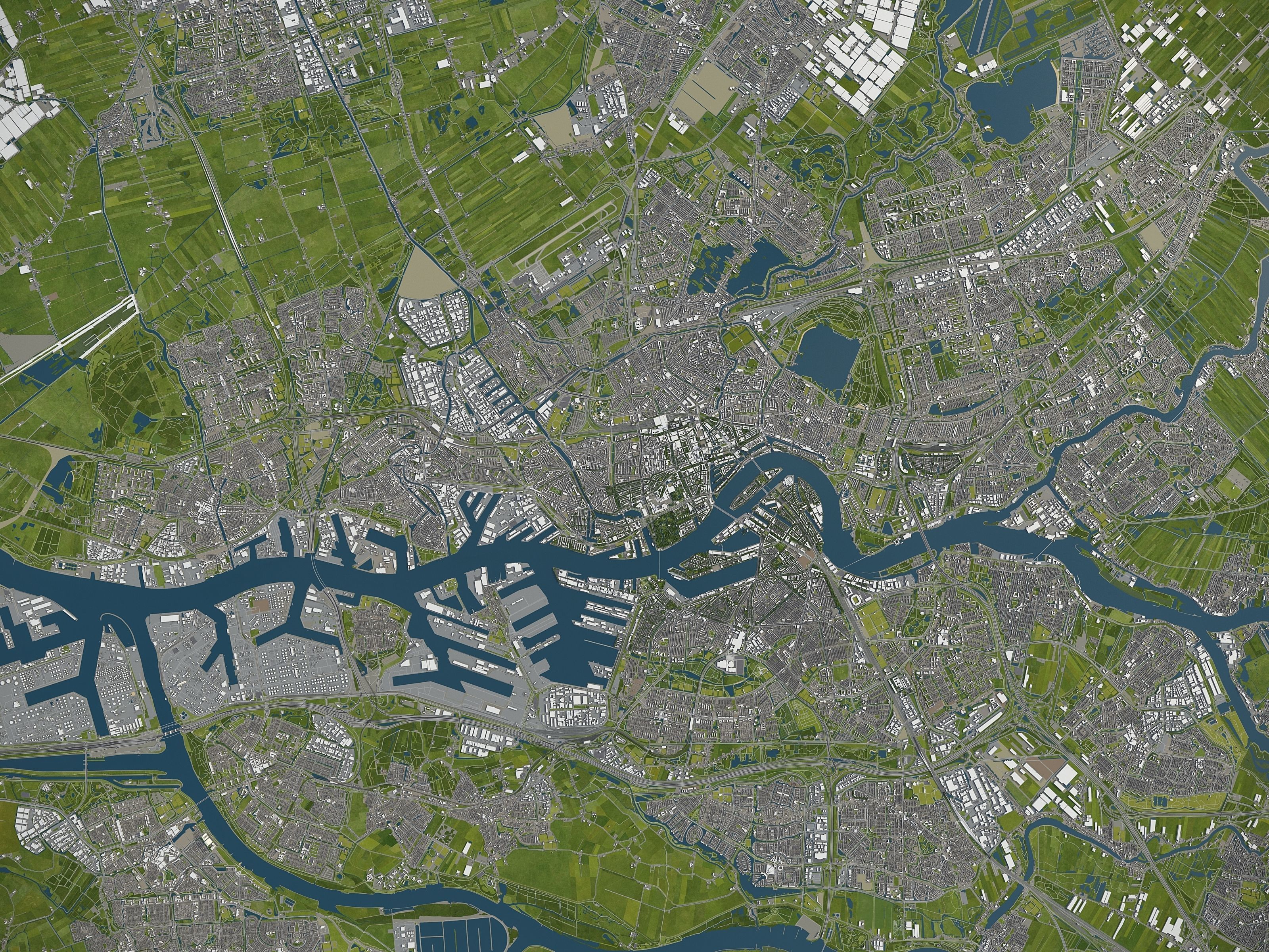South Holland - full region Low-poly 3D model_20