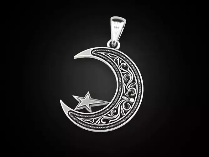Pendant Star and Crescent 2