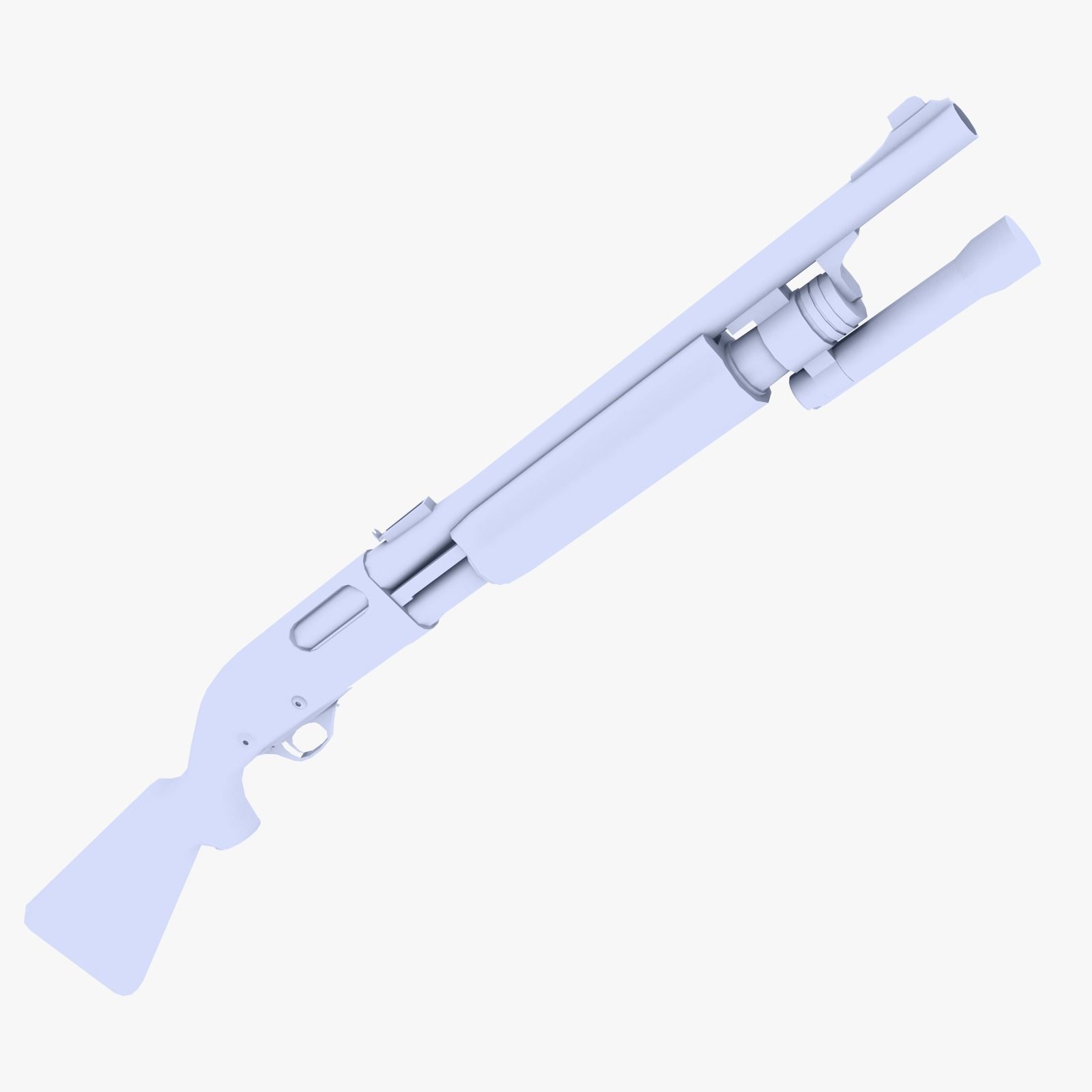Pump Action Shotgun Low-poly 3D model