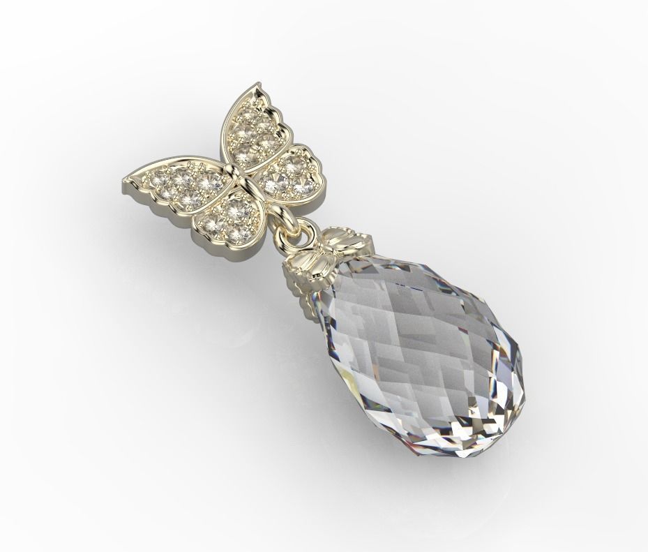 101211 DT the butterfly detail pendant  3D print model_3