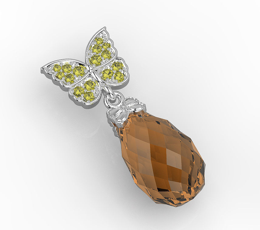 101211 DT the butterfly detail pendant  3D print model_2