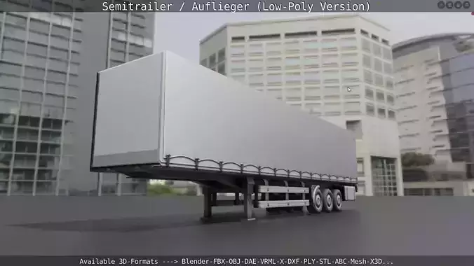 Semitrailer - Auflieger - Low-Poly Version Low-poly 3D model