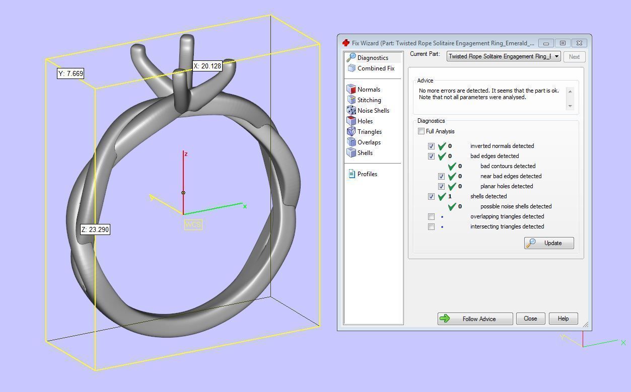 Twisted Rope Solitaire Engagement Ring Emerald 3D print model_4
