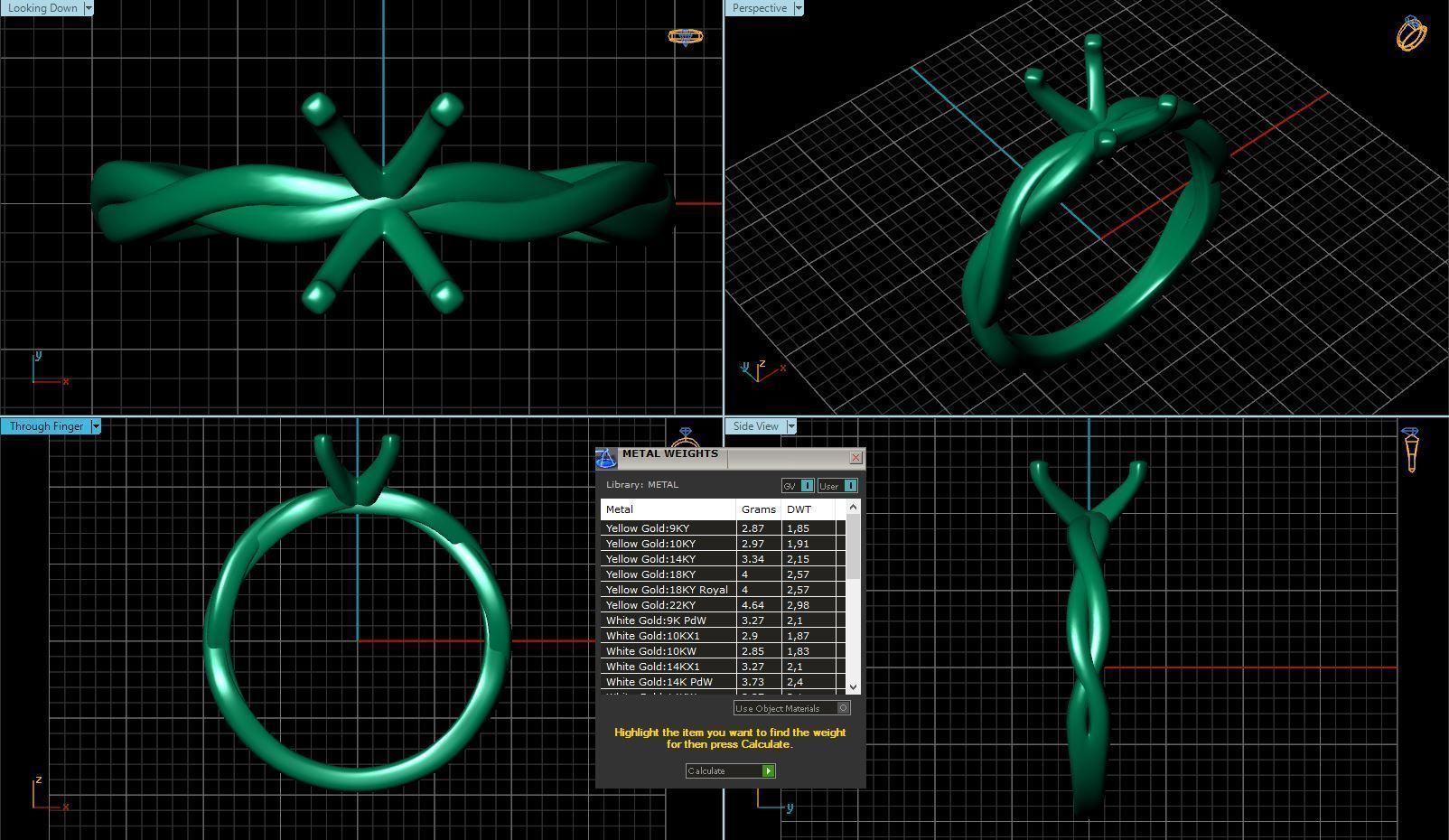 Twisted Rope Solitaire Engagement Ring Emerald 3D print model_2