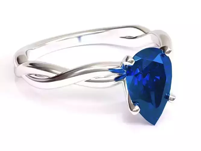 Twisted Rope Solitaire Engagement Ring Pear