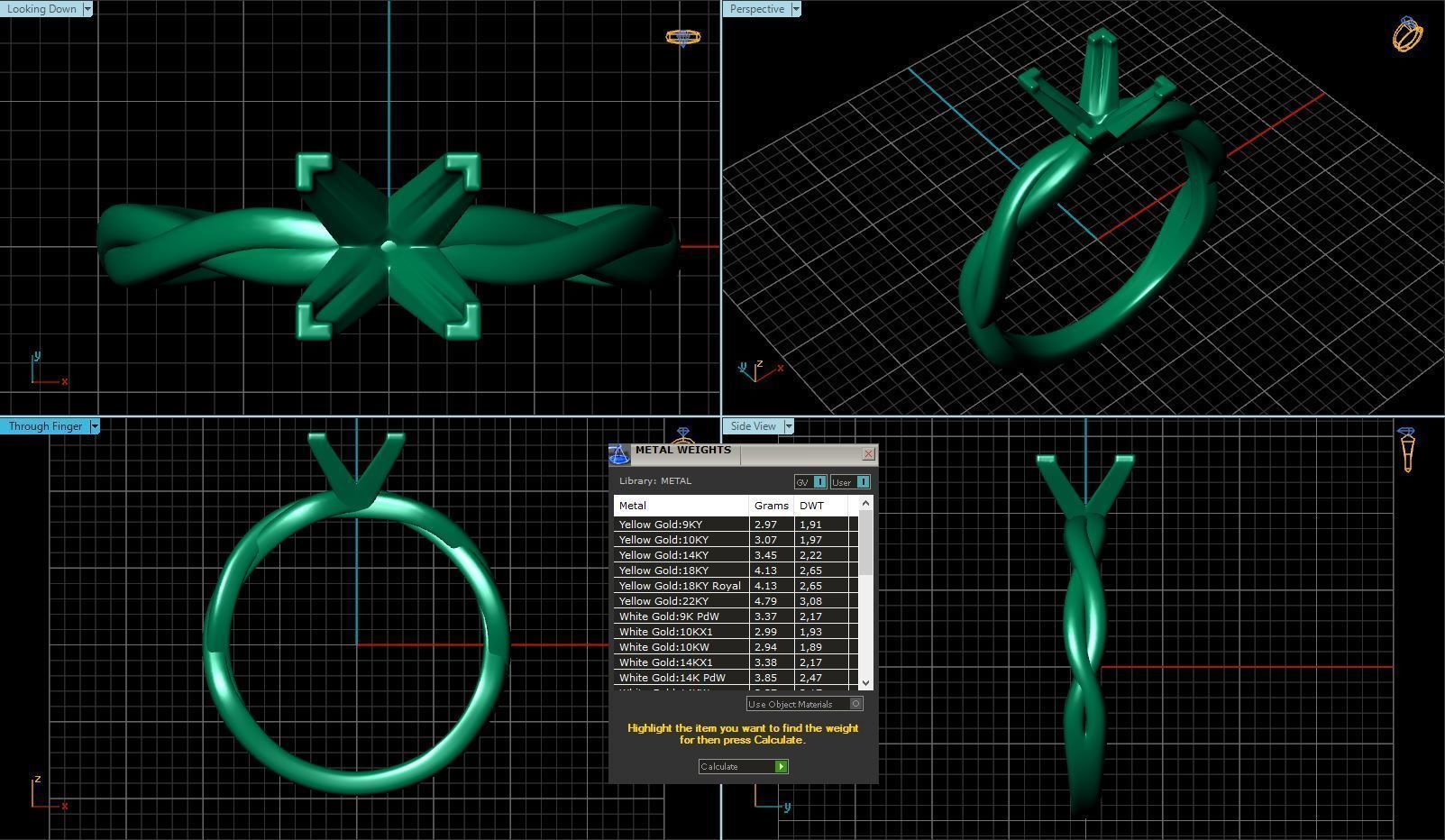 Twisted Rope Solitaire Engagement Ring Princess 3D print model_2