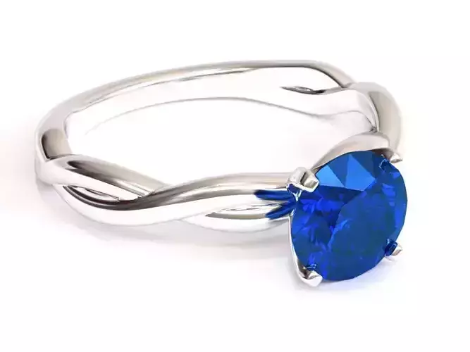 Twisted Rope Solitaire Engagement Ring Round