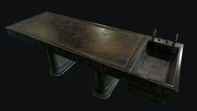 Old Autopsy Table Low-poly 3D model