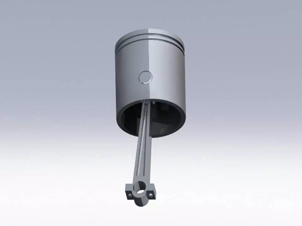 automobile piston and connecting rod Free 3D model_0