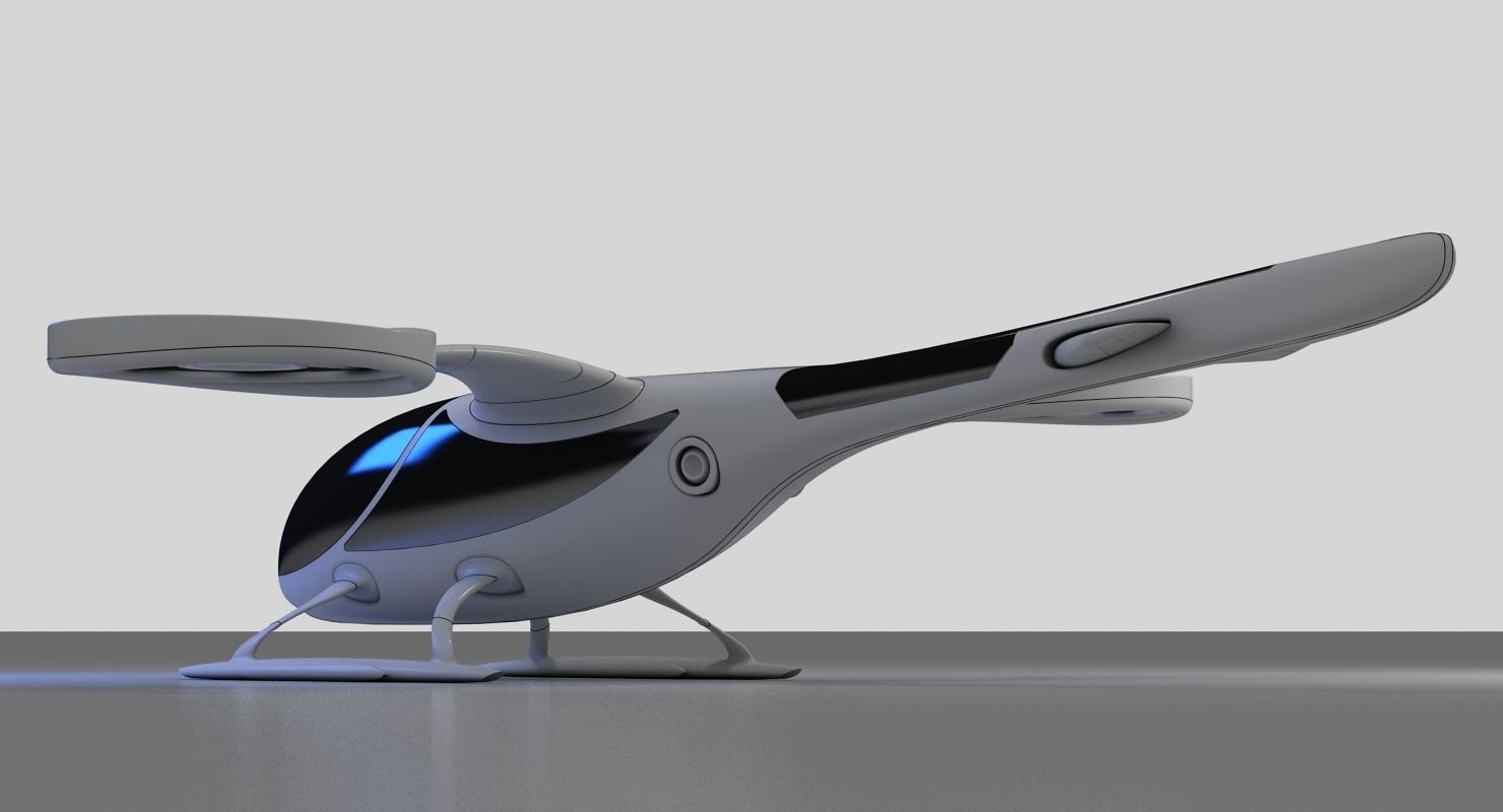 Futuristic Drone 1 3D model_4