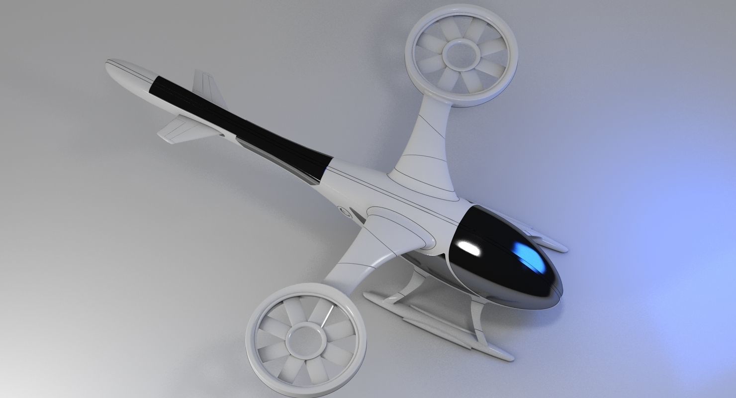 Futuristic Drone 1 3D model_3