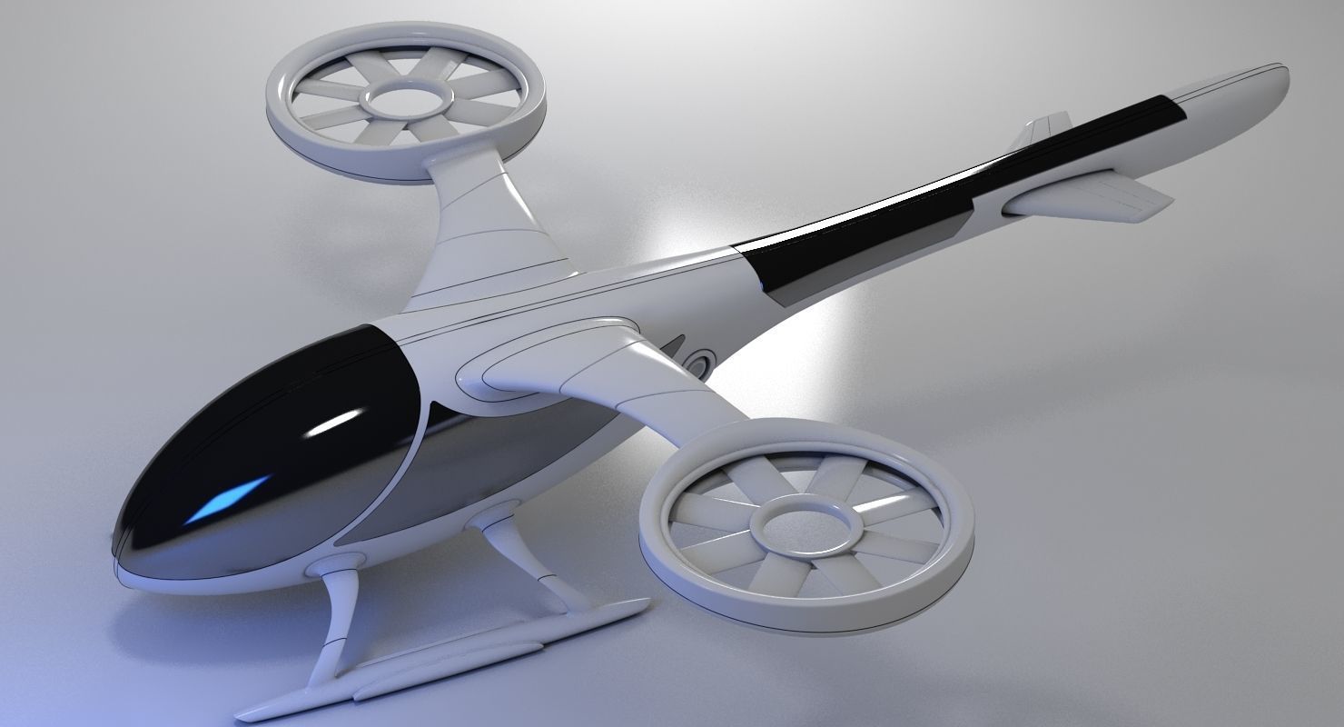 Futuristic Drone 1 3D model_2