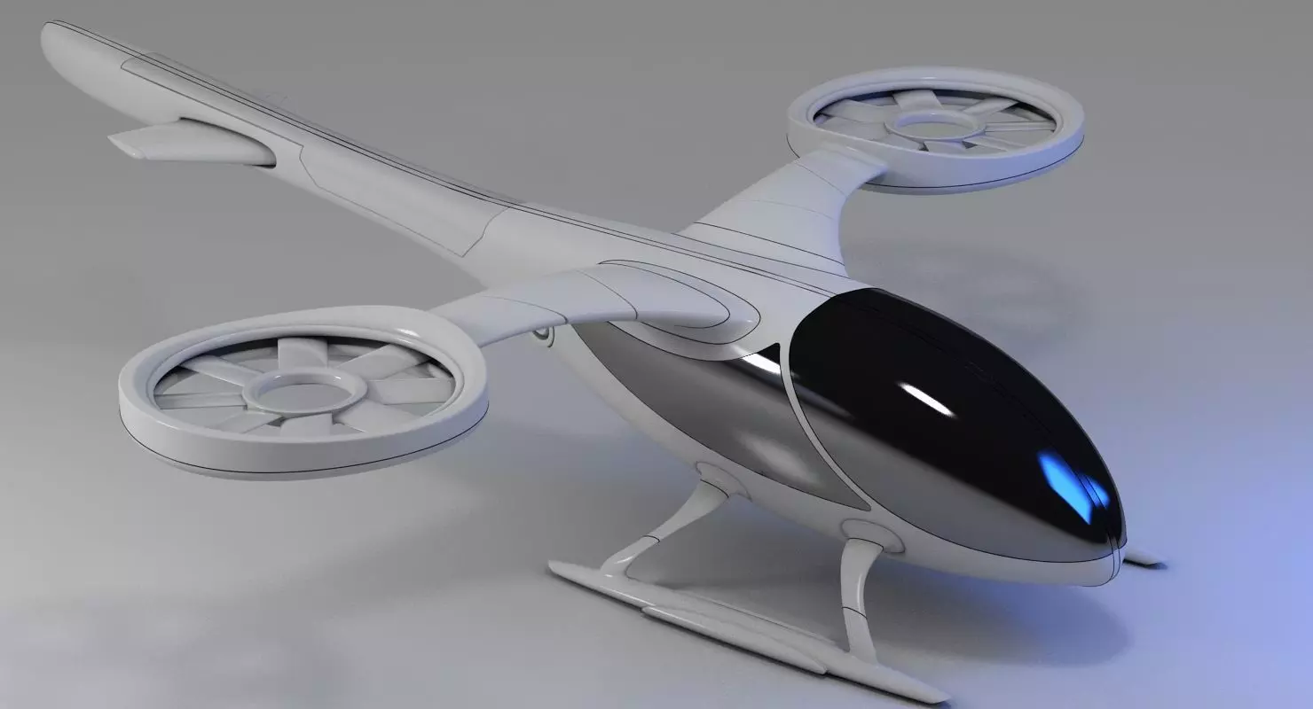 Futuristic Drone 1 3D model_0