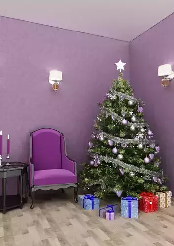 Christmas tree purple