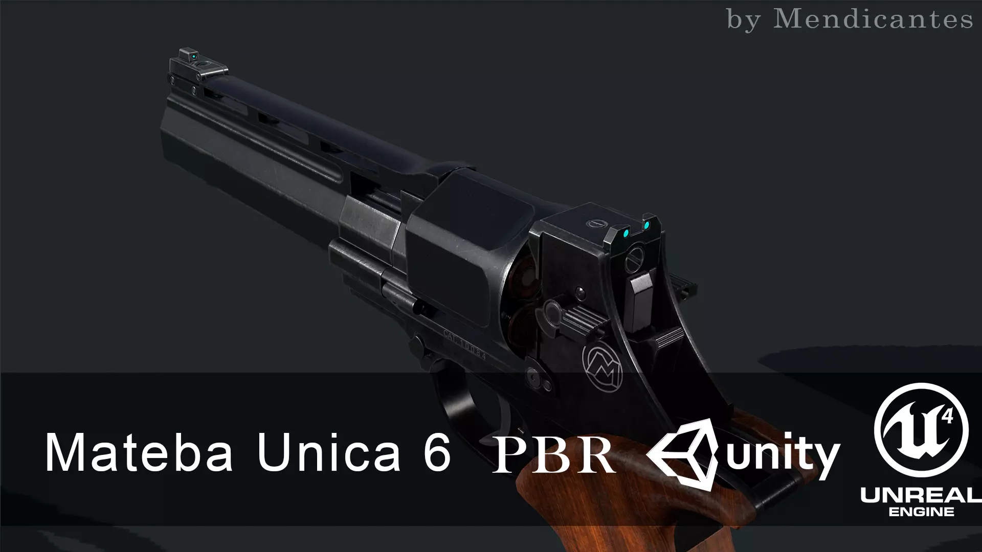 Unica 6 revolver Low-poly 3D model_0