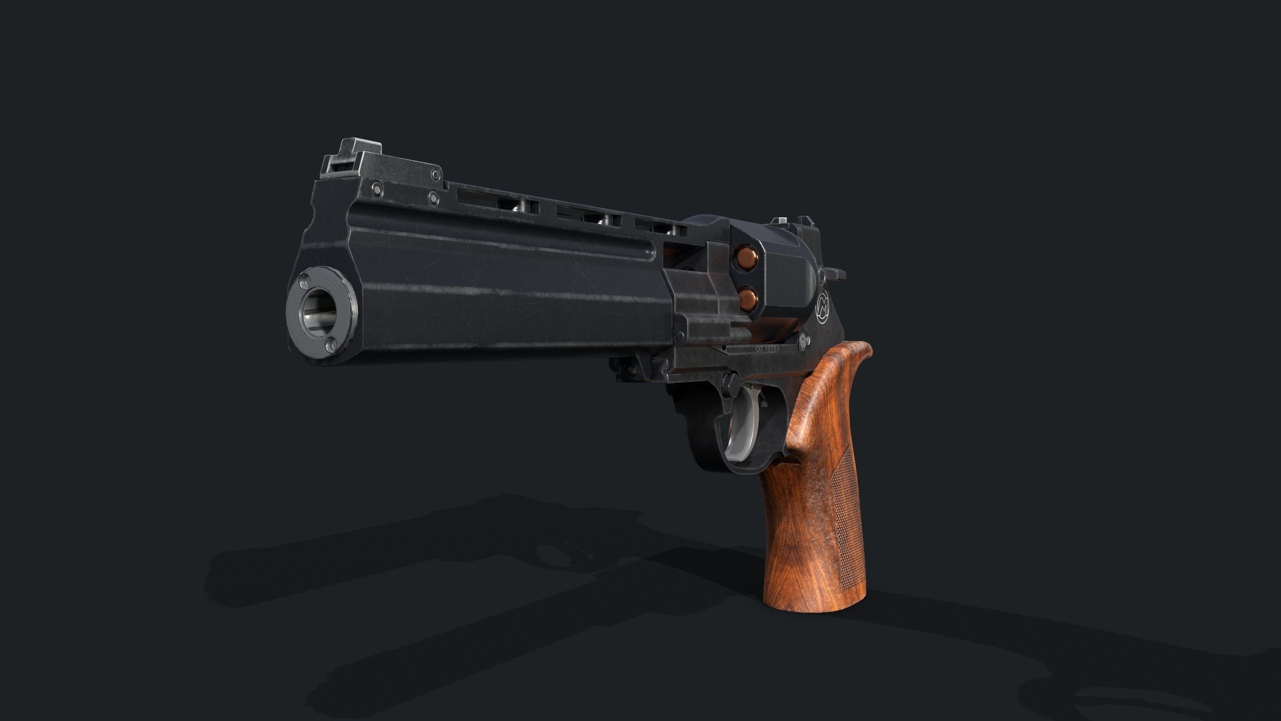 Unica 6 revolver Low-poly 3D model_7