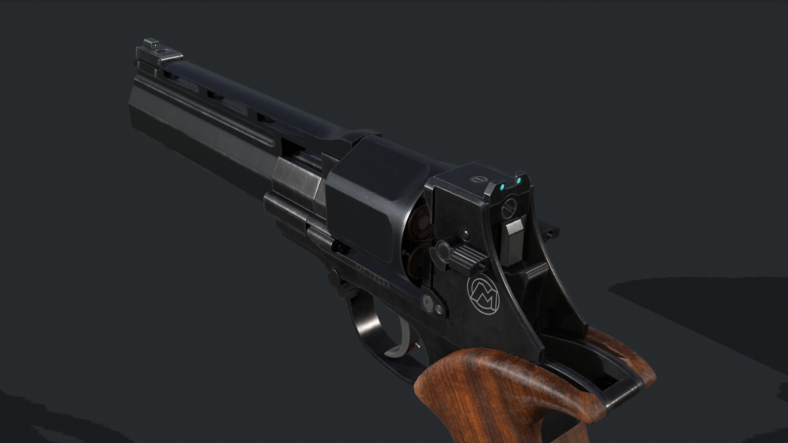 Unica 6 revolver Low-poly 3D model_2