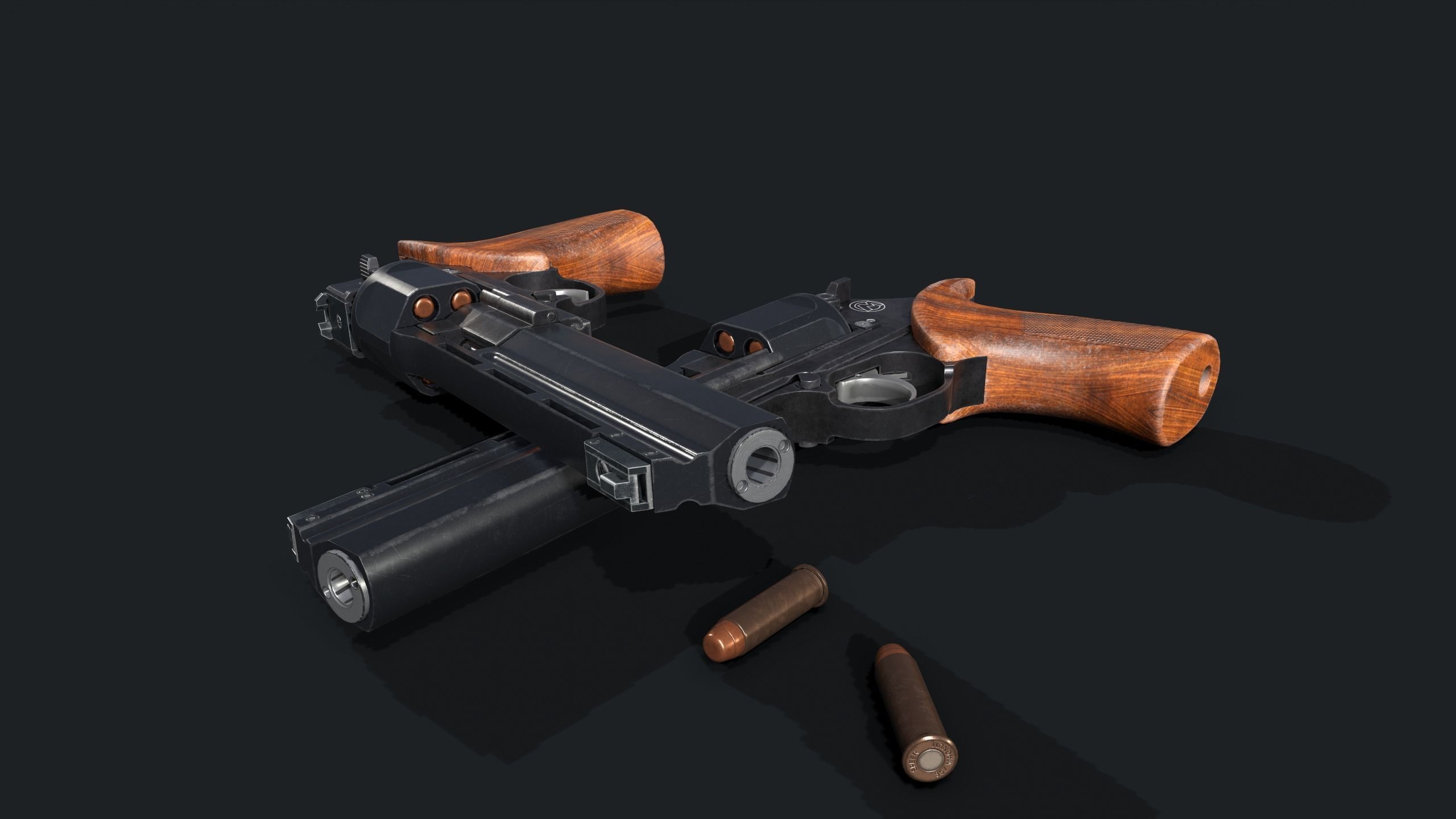 Unica 6 revolver Low-poly 3D model_8