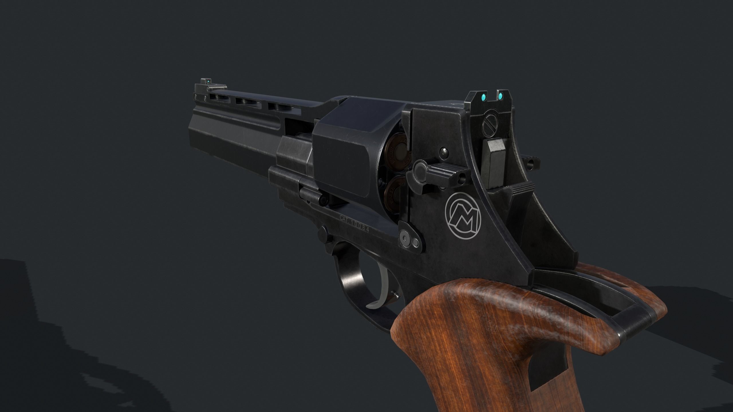 Unica 6 revolver Low-poly 3D model_1