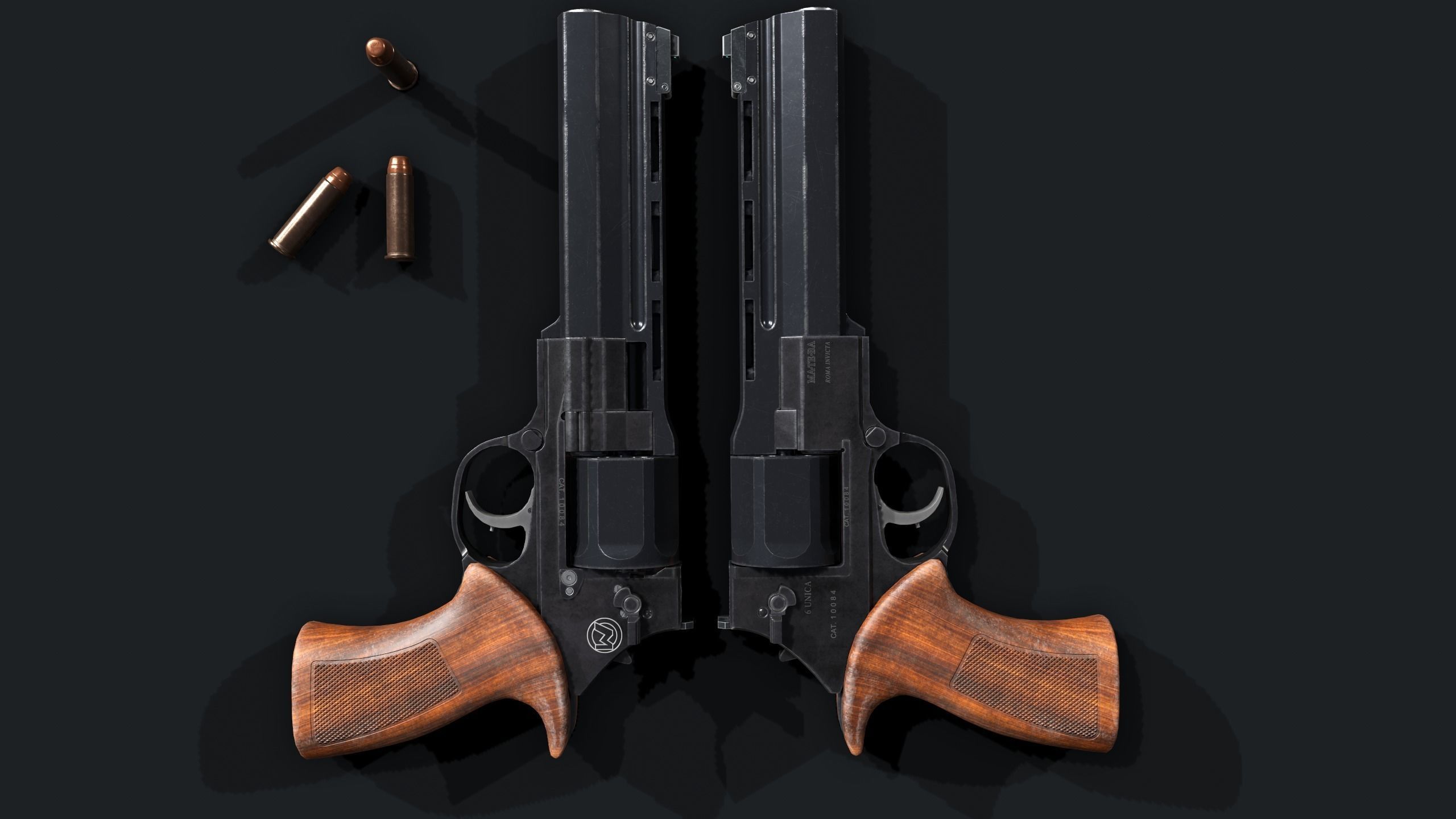 Unica 6 revolver Low-poly 3D model_6