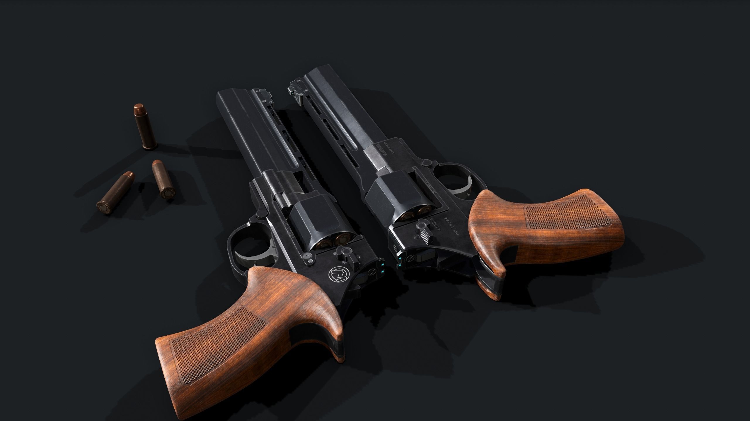 Unica 6 revolver Low-poly 3D model_5