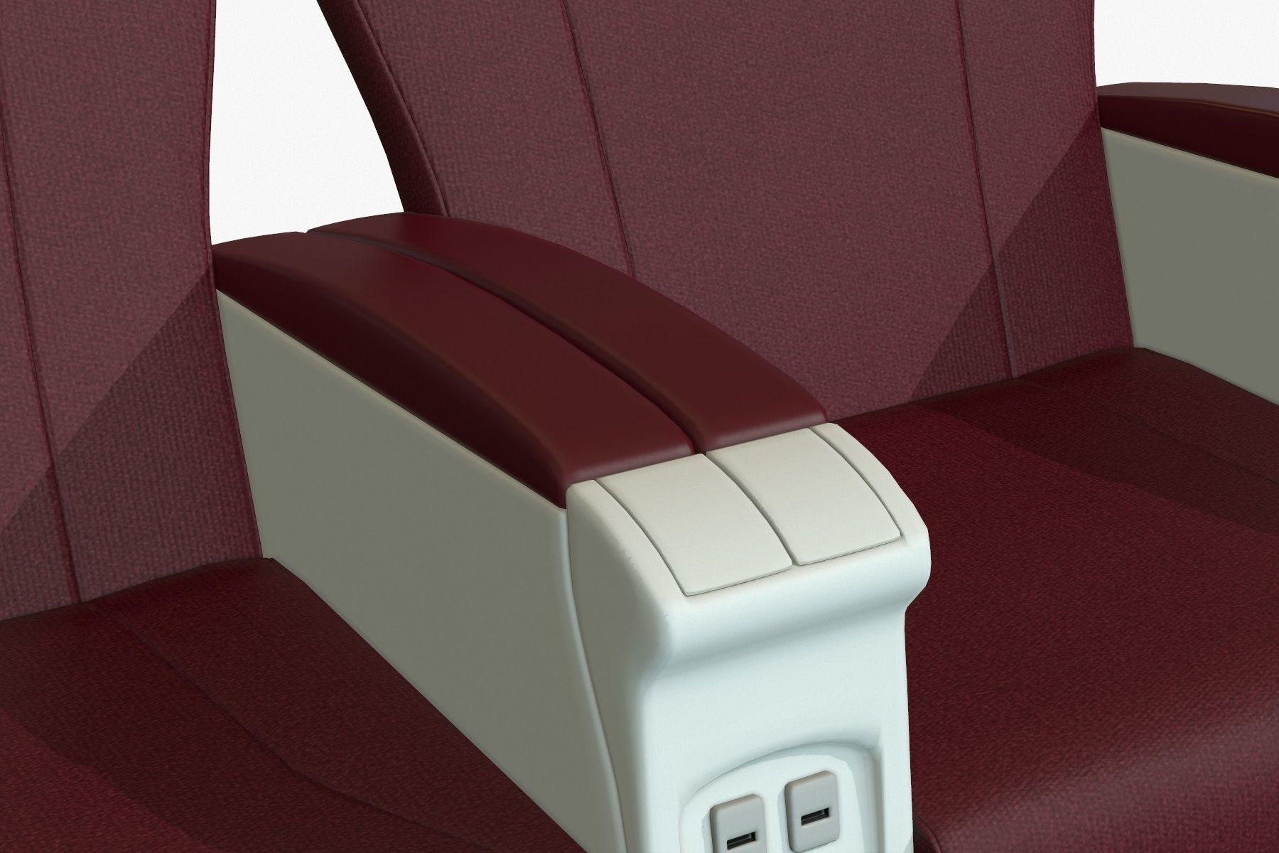 Airplane Chair Premium Class Low-poly 3D model_11