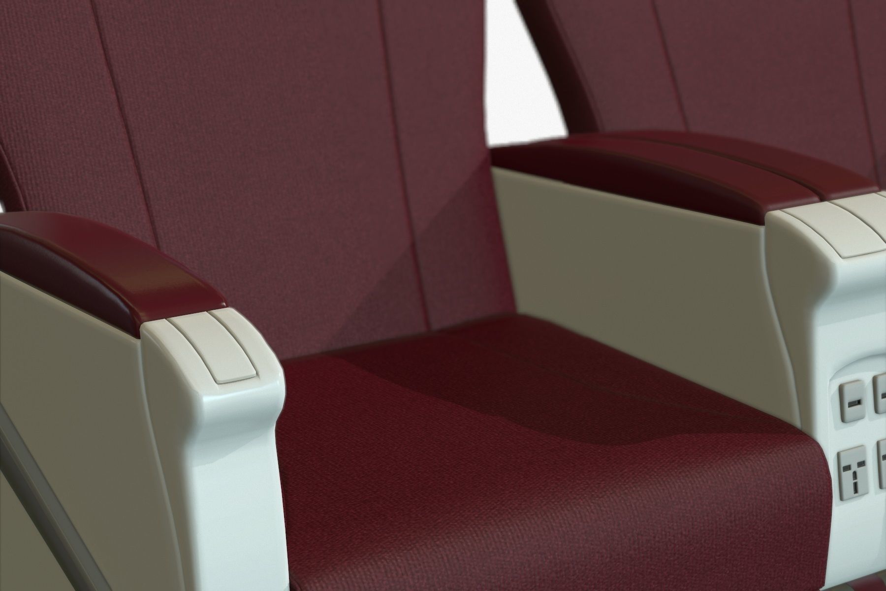 Airplane Chair Premium Class Low-poly 3D model_10