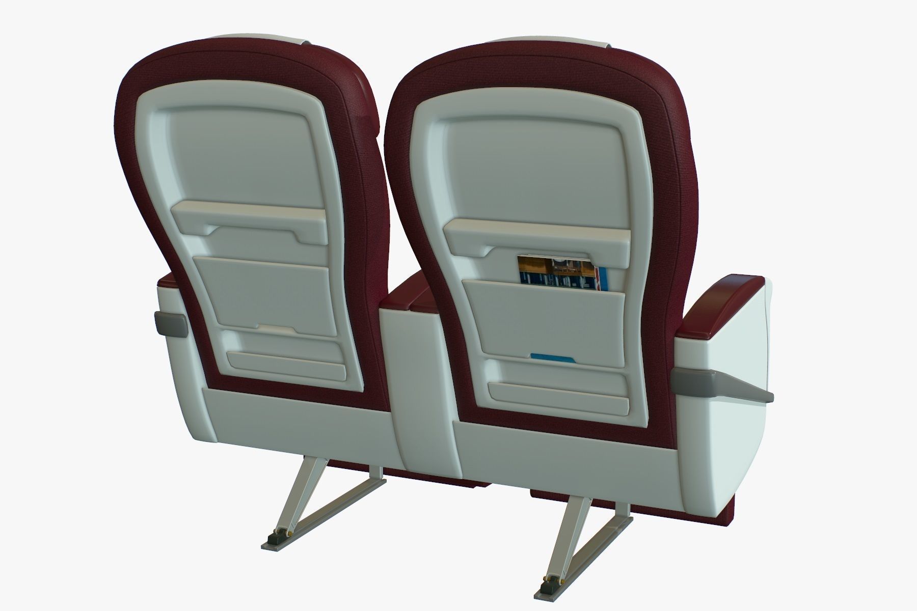 Airplane Chair Premium Class Low-poly 3D model_6