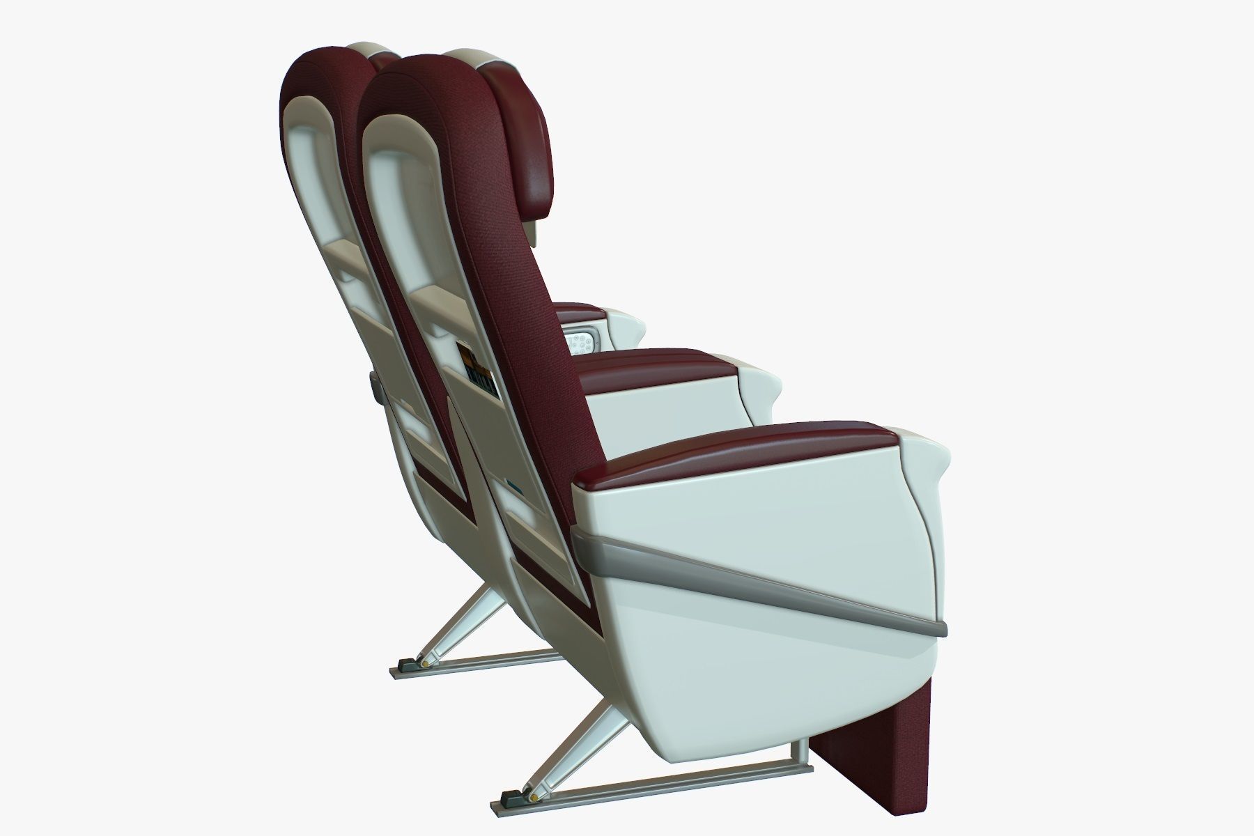 Airplane Chair Premium Class Low-poly 3D model_7