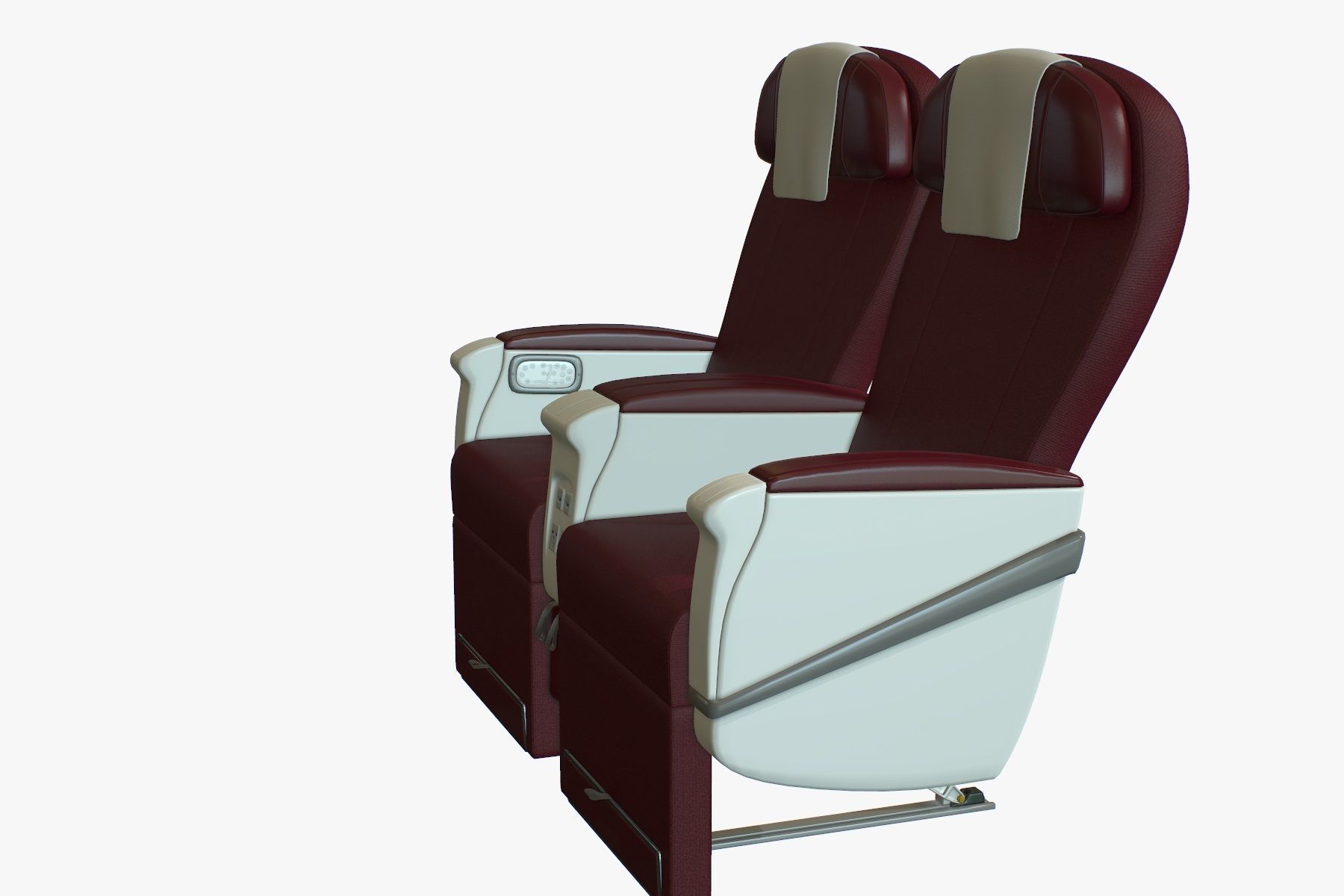 Airplane Chair Premium Class Low-poly 3D model_3